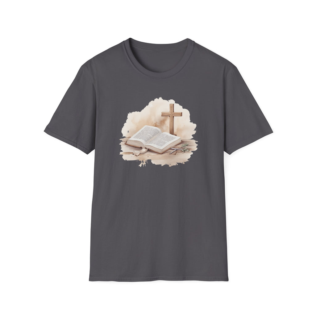Bible & Cross- Unisex Softstyle T-Shirt