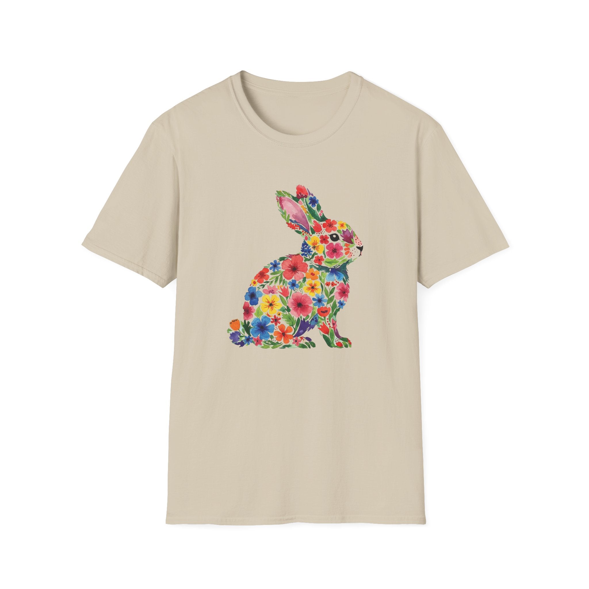 Floral Easter Bunny- Unisex Softstyle T-Shirt