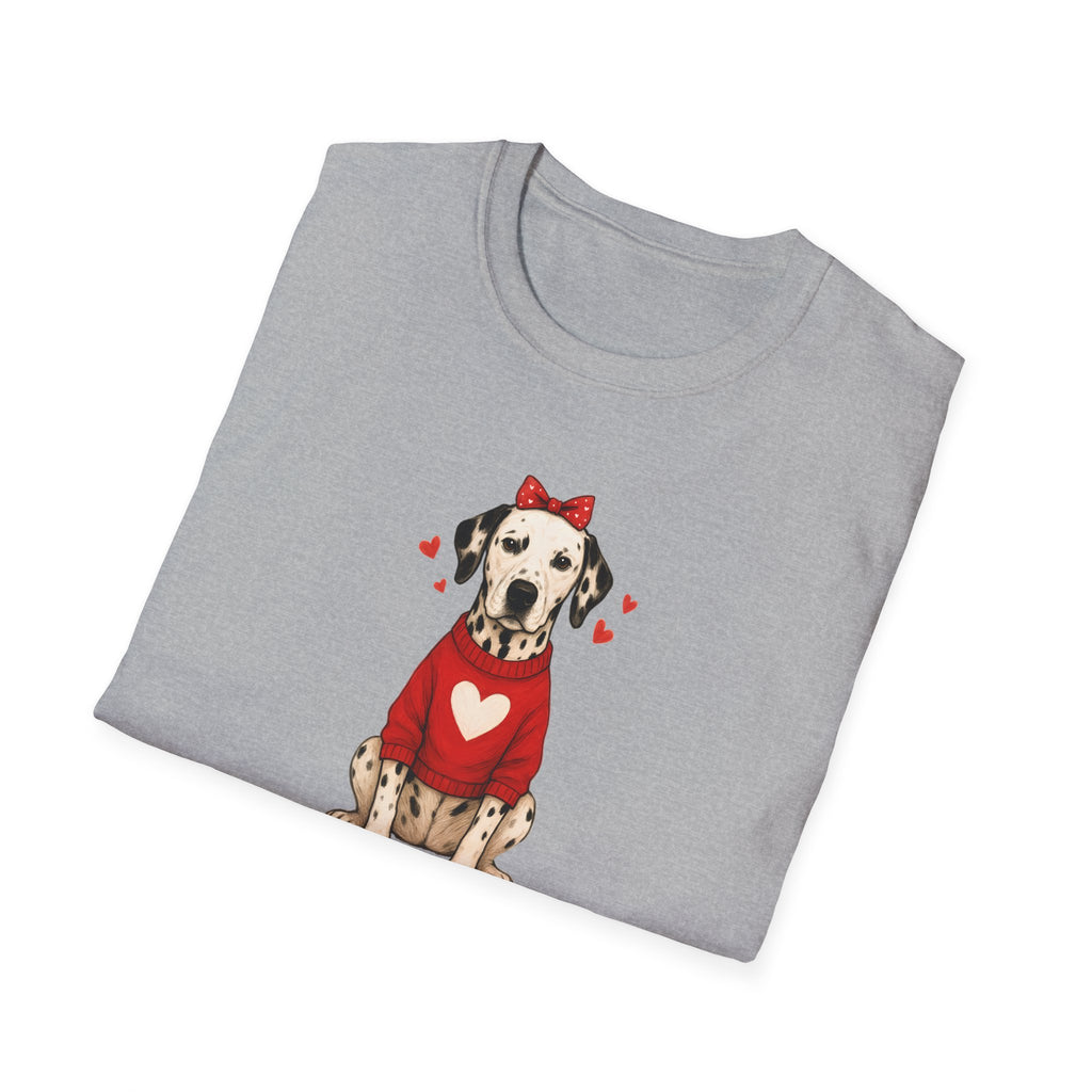 Dalmatian Head bow- Unisex Softstyle T-Shirt