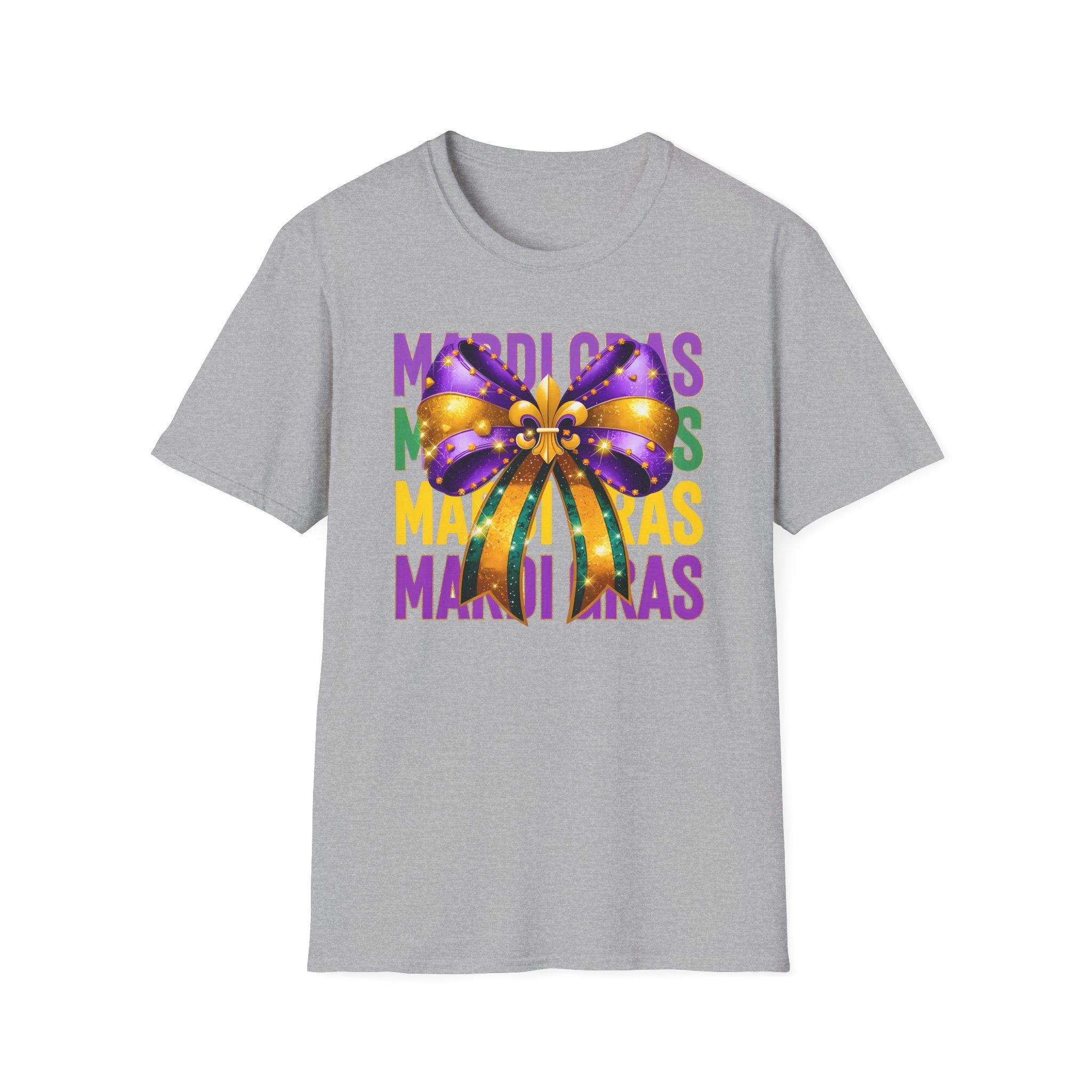 Mardi Gras Bow- Unisex Softstyle T-Shirt