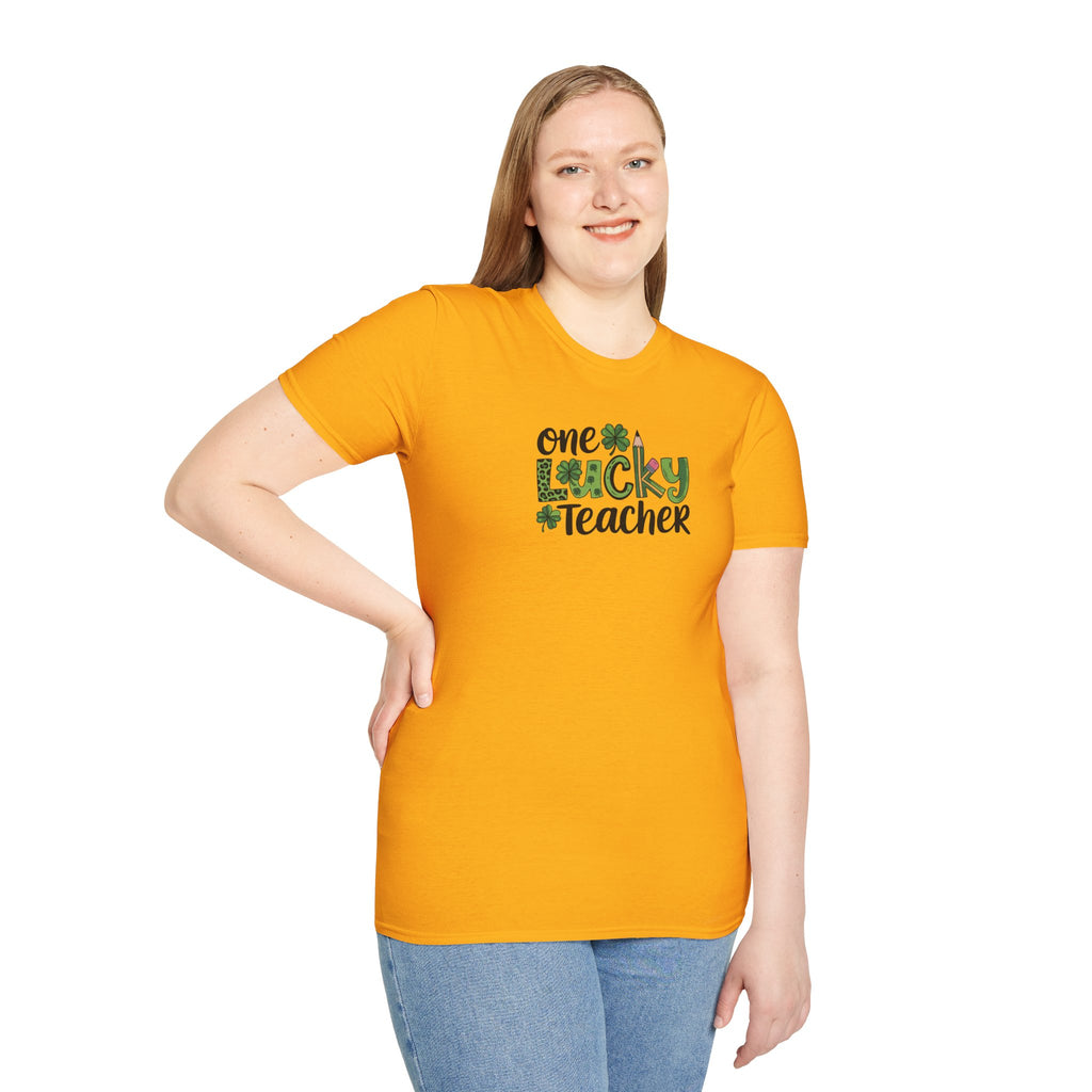 One Lucky Teacher- Unisex Softstyle T-Shirt