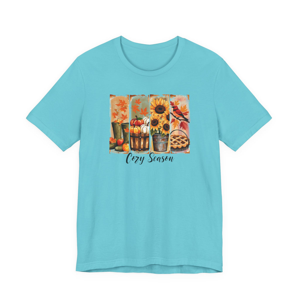 Cozy Season Fall Tee — Sunflower Pumpkin Autumn Graphic Shirt