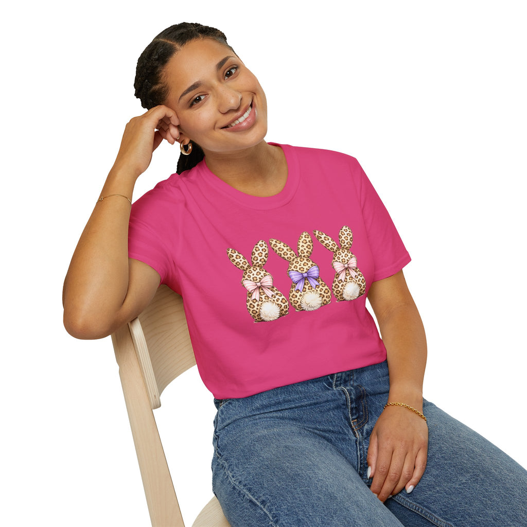 Leopard Easter Bunnies- Unisex Softstyle T-Shirt