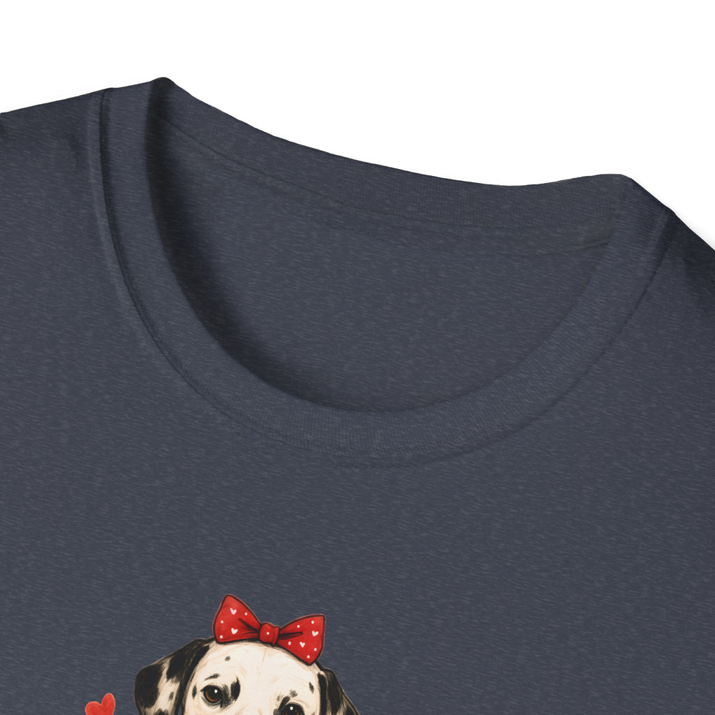 Dalmatian Head bow- Unisex Softstyle T-Shirt