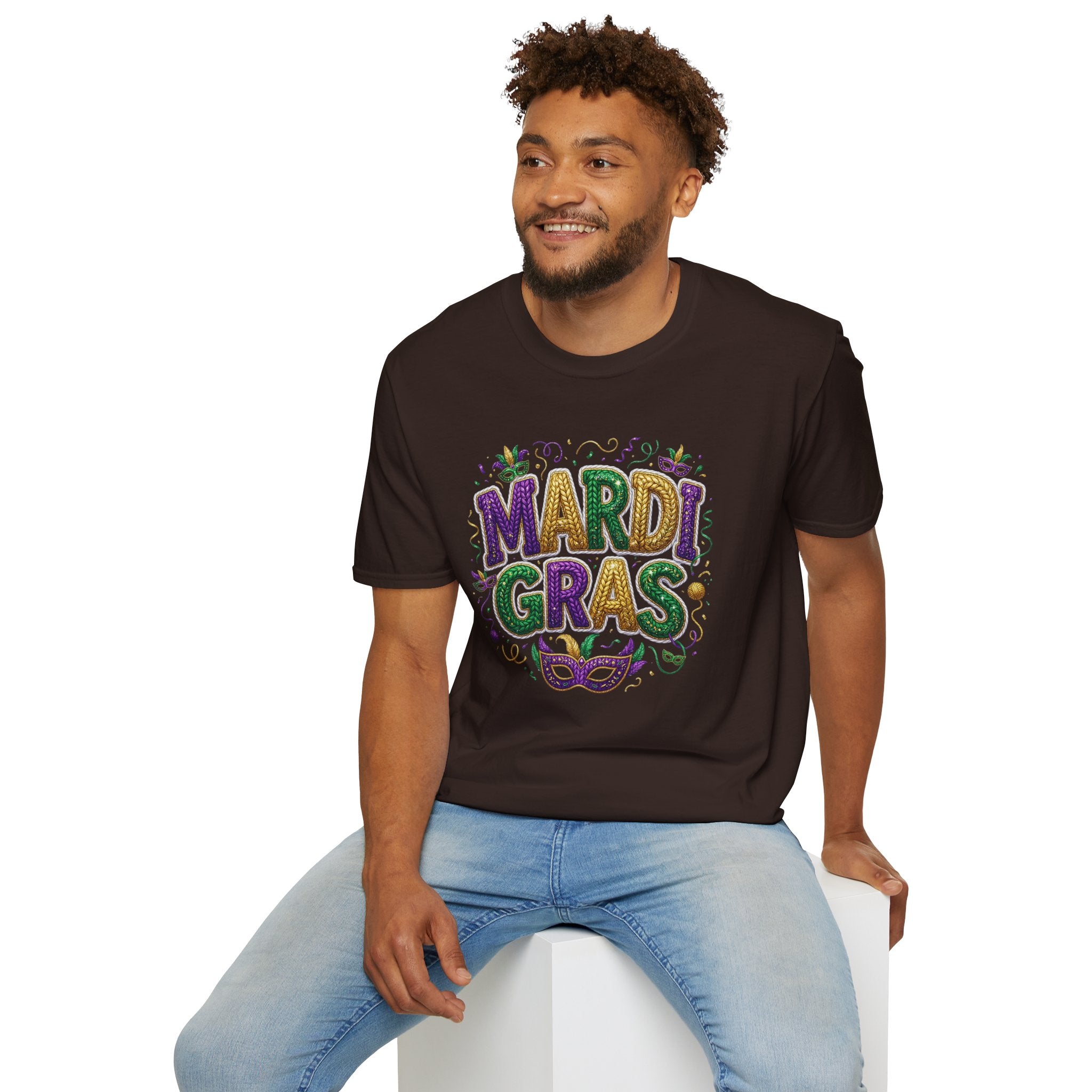 Braided Mardi Gras- Unisex Softstyle T-Shirt
