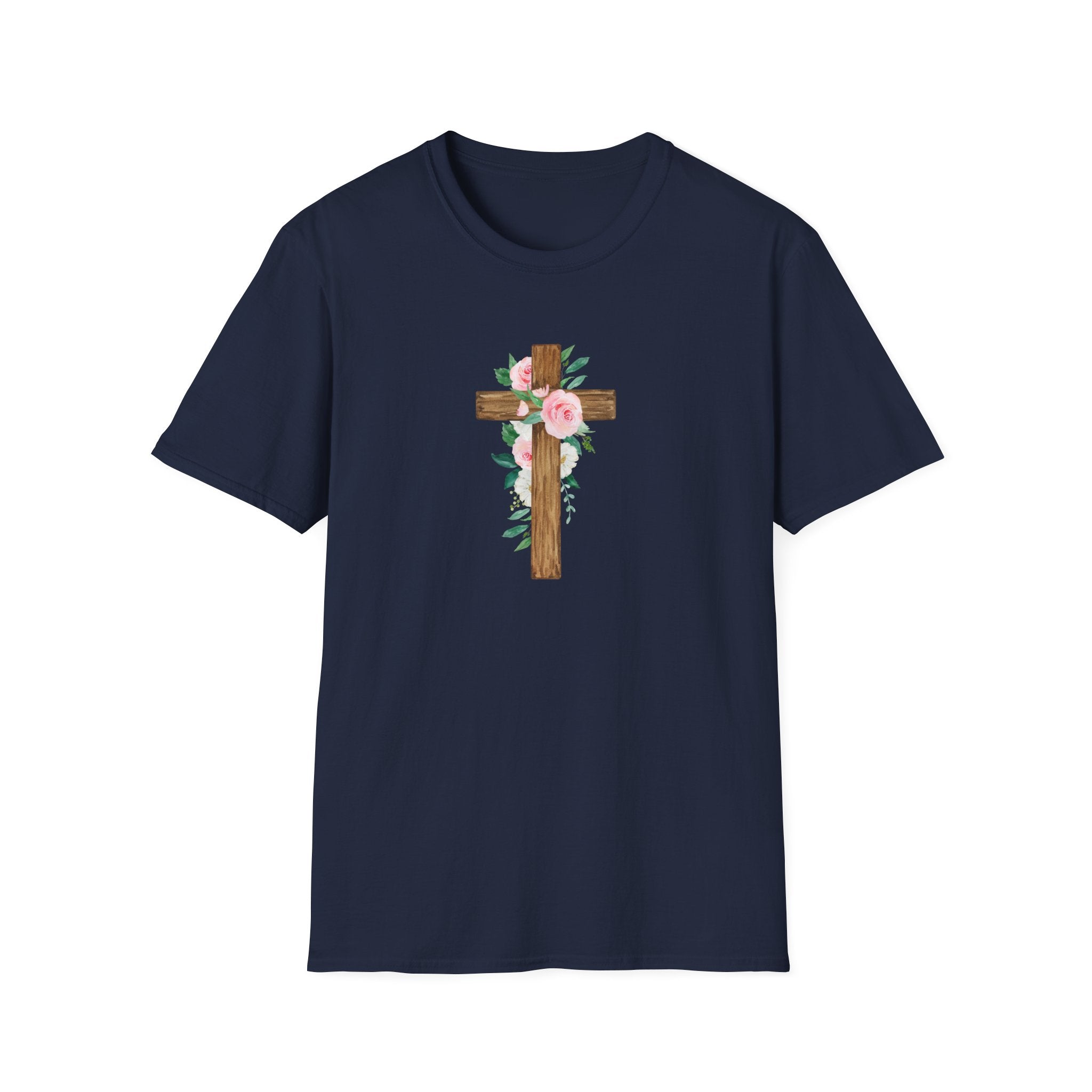Floral Cross T-Shirt — Cross with Pretty Flowers