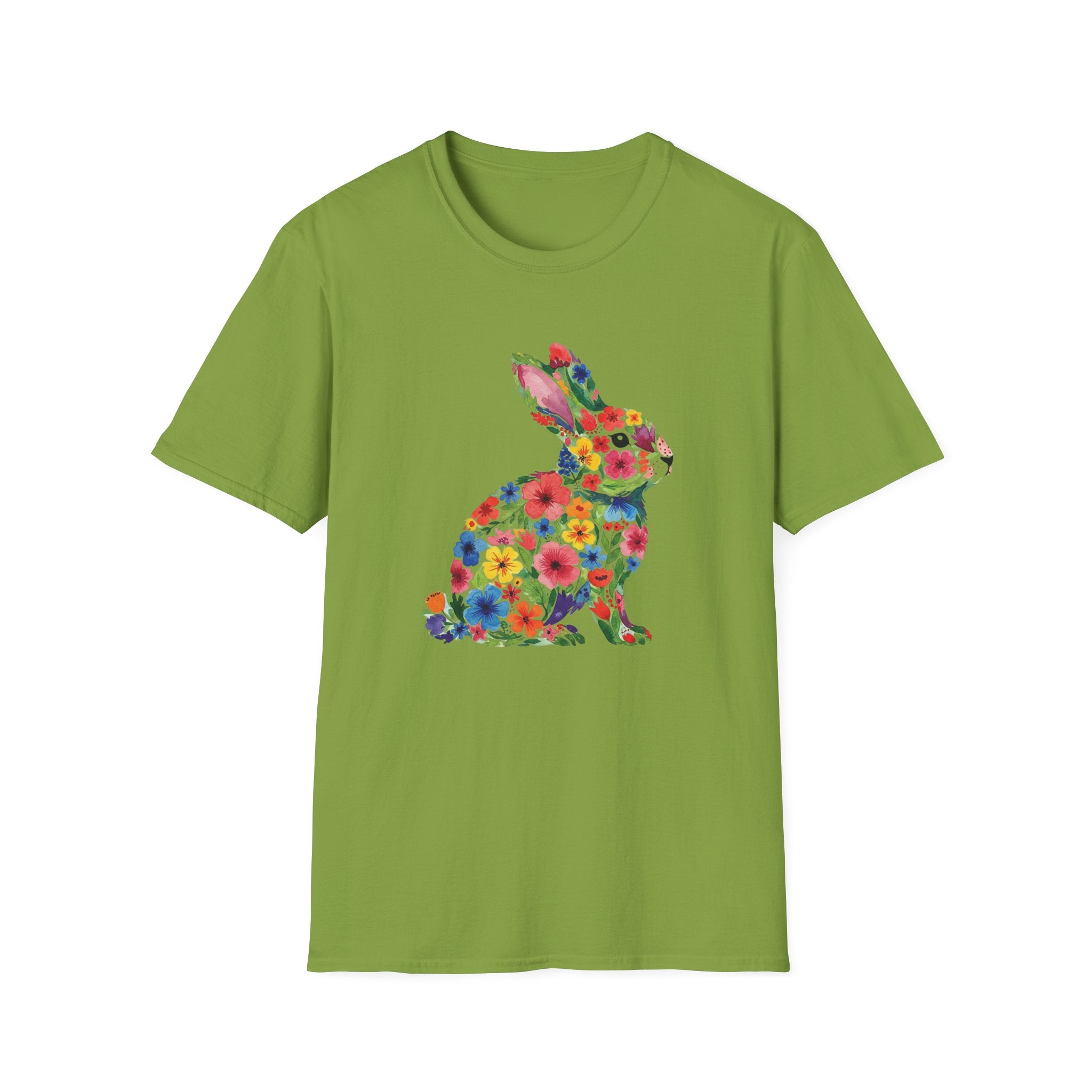 Floral Easter Bunny- Unisex Softstyle T-Shirt