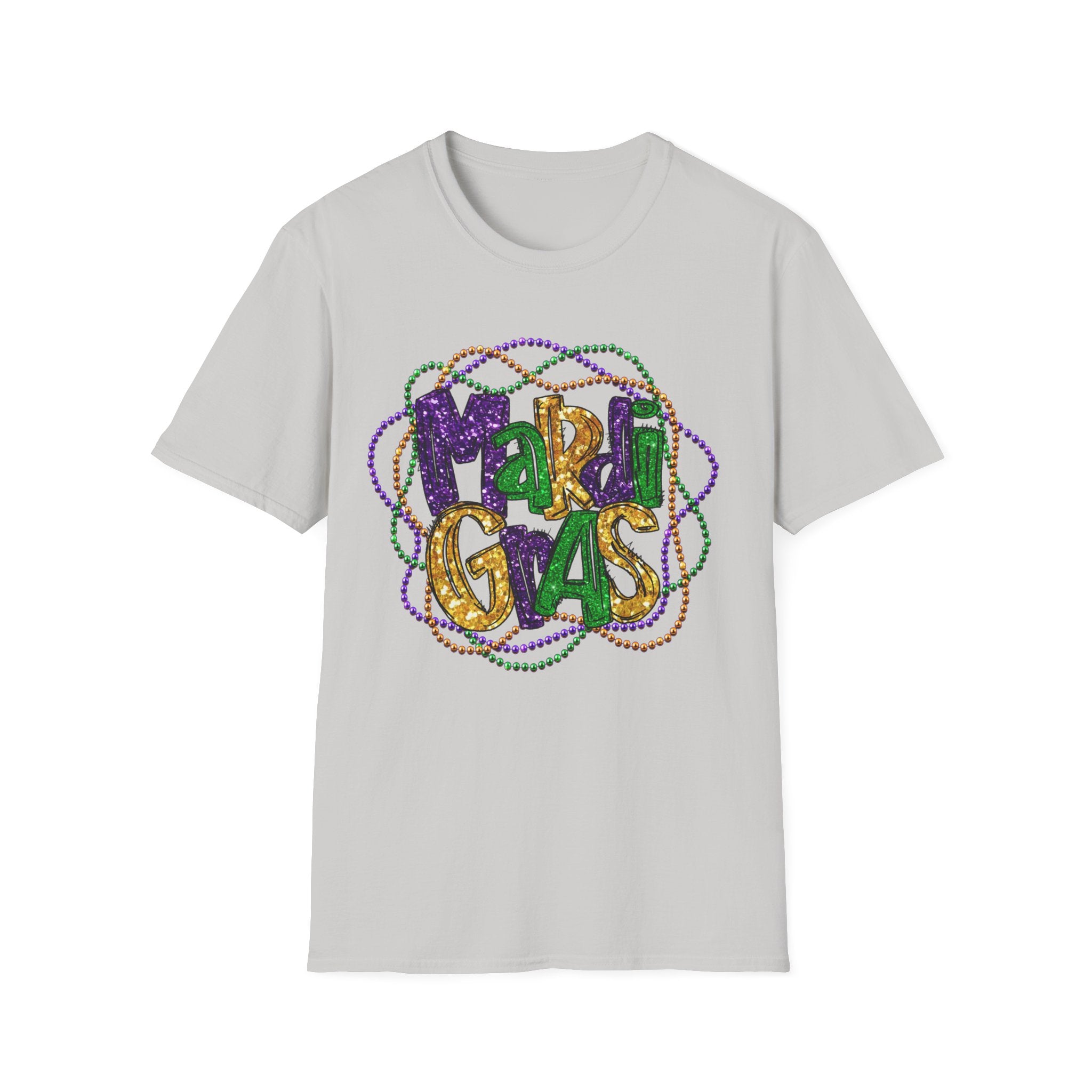 Mardi Gras Beads- Unisex Softstyle T-Shirt