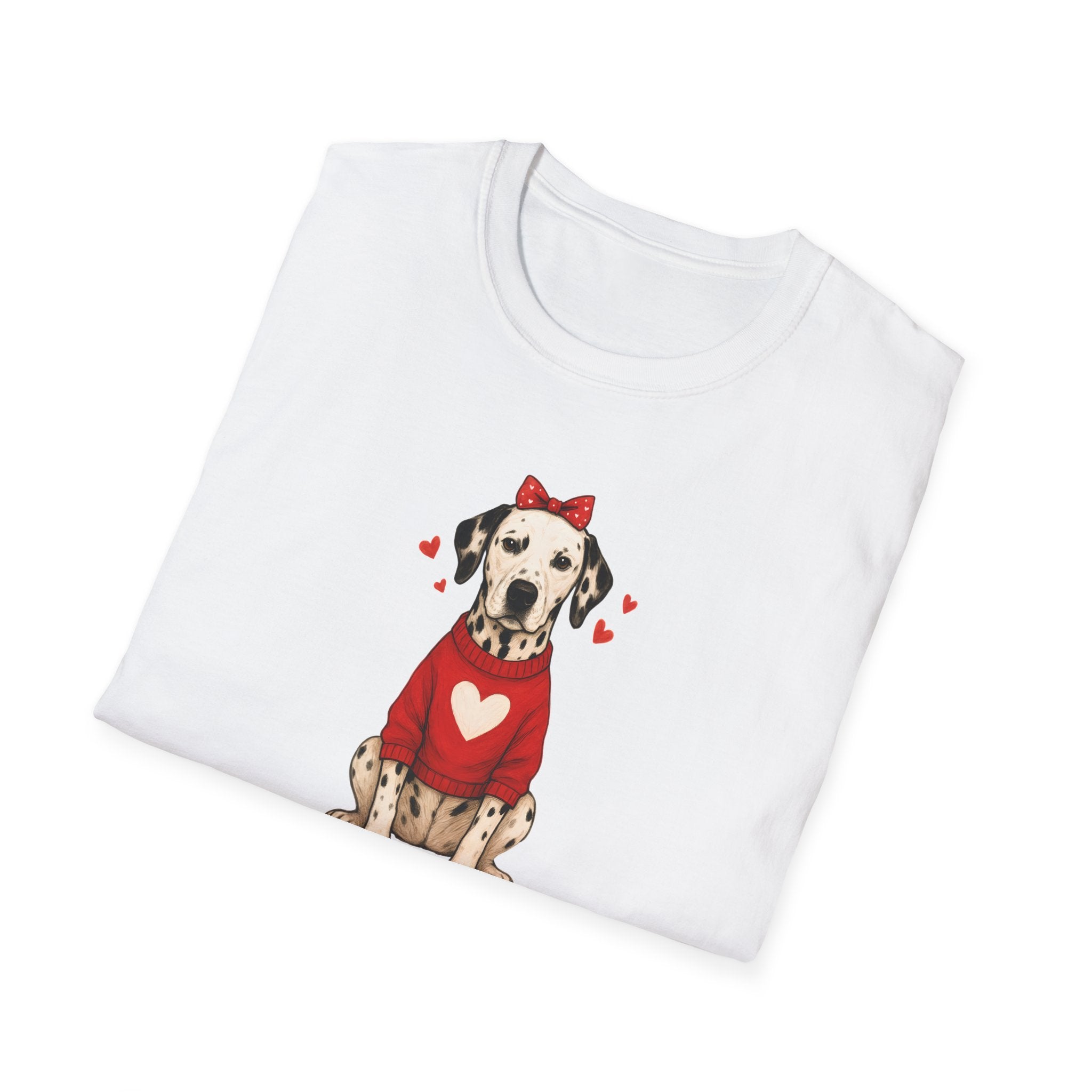 Dalmatian Head bow- Unisex Softstyle T-Shirt