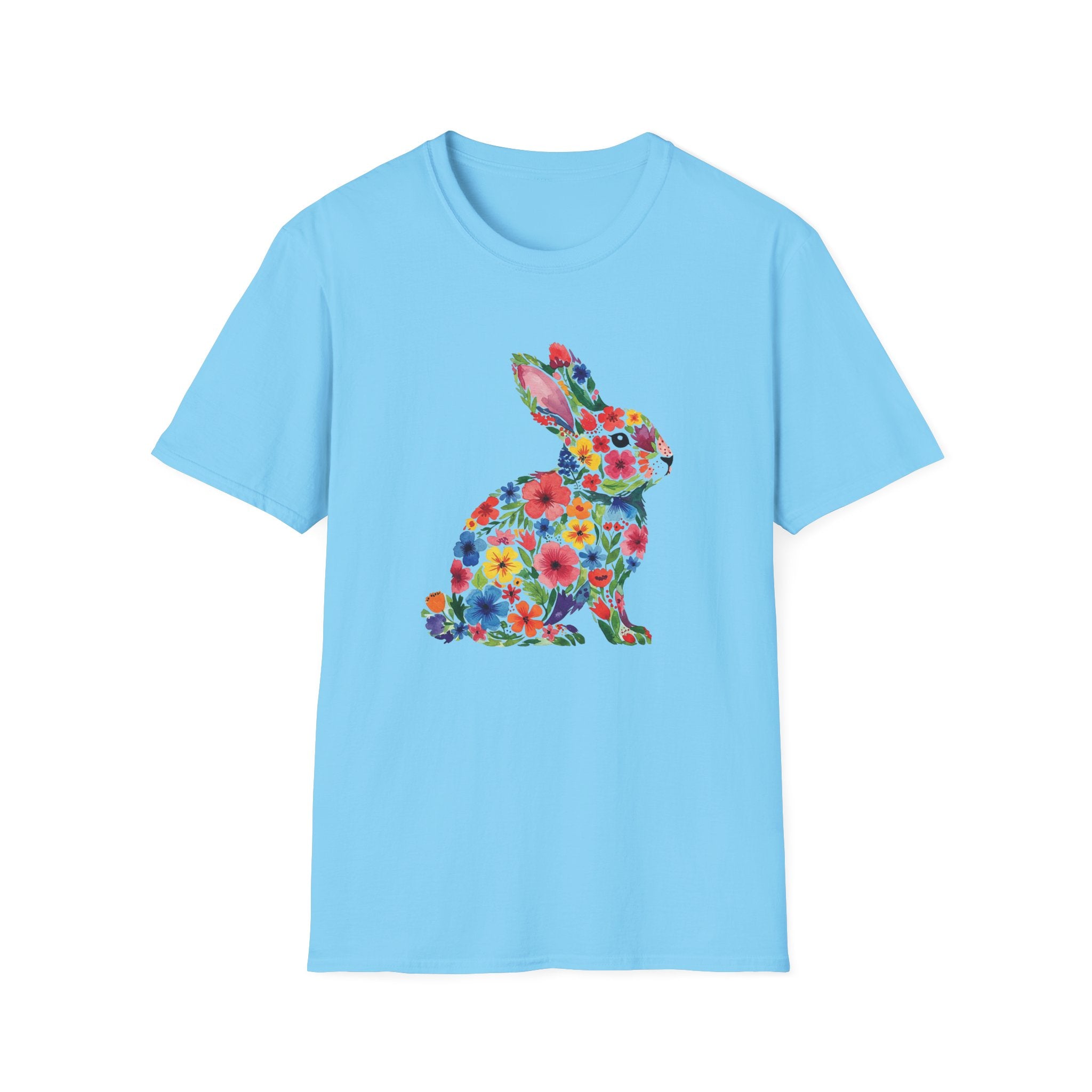 Floral Easter Bunny- Unisex Softstyle T-Shirt