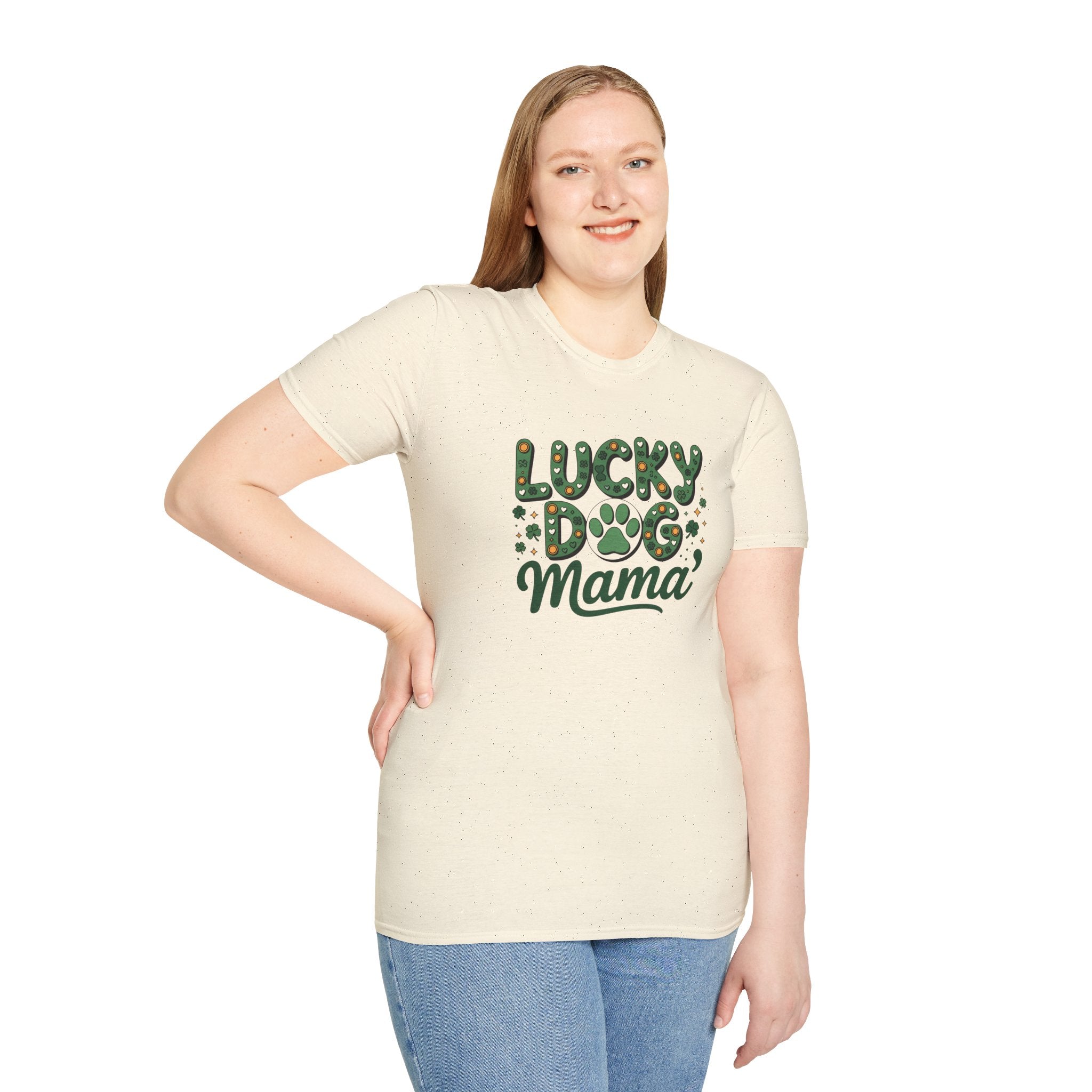 Lucky Dog Mama- Unisex Softstyle T-Shirt