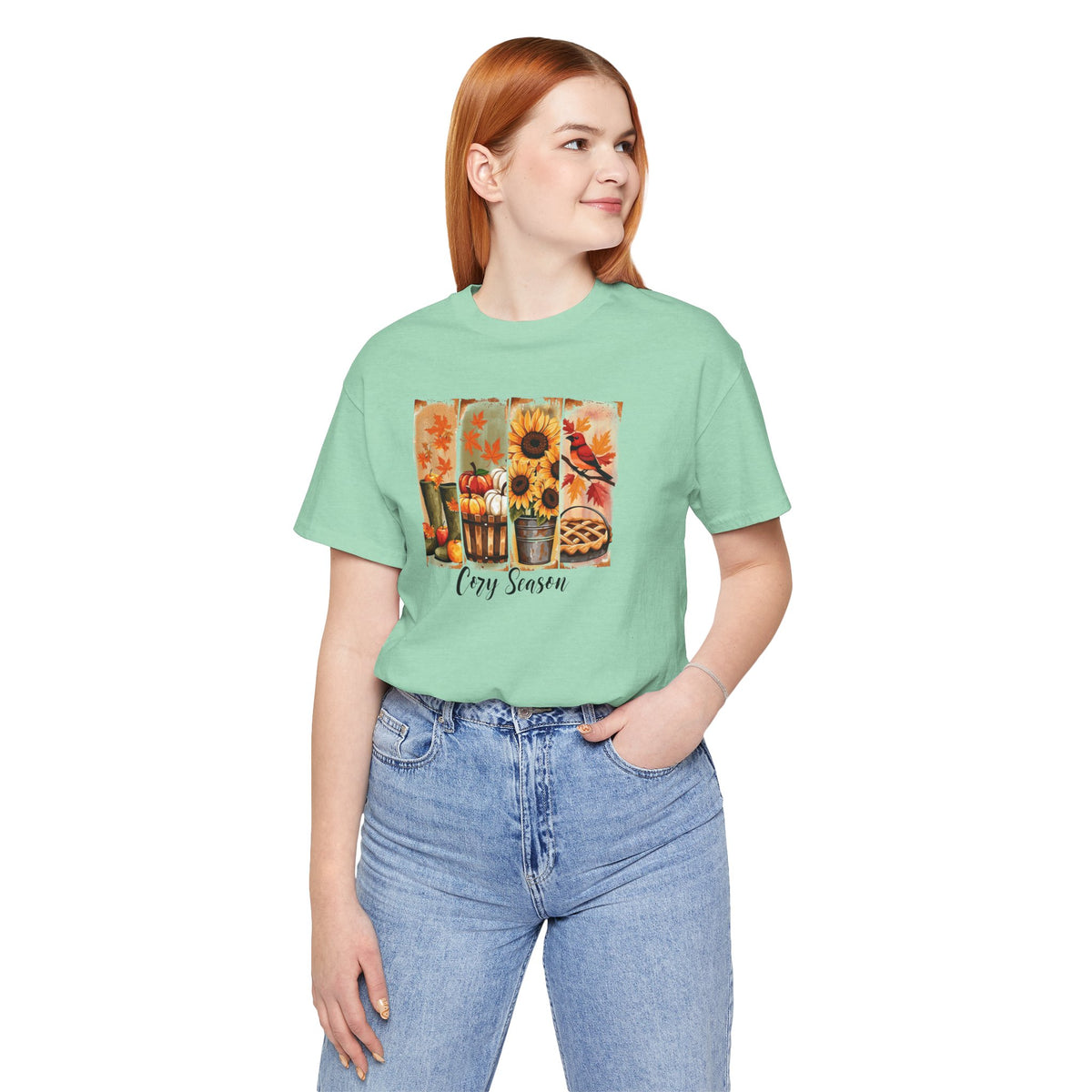 Cozy Season Fall Tee — Sunflower Pumpkin Autumn Graphic Shirt