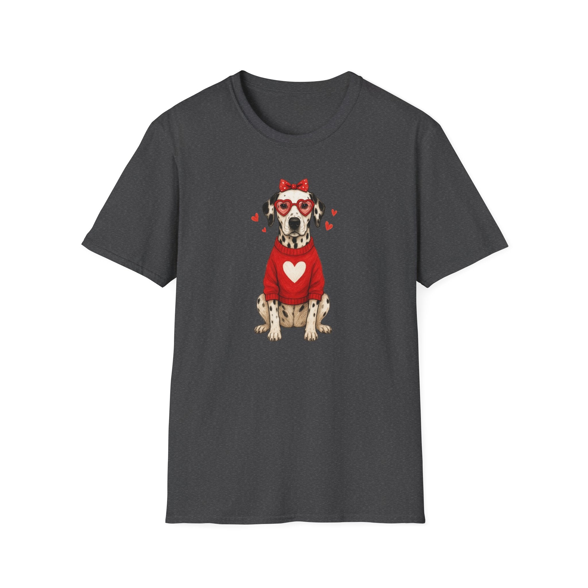 Dalmatian With Glasses- Unisex Softstyle T-Shirt