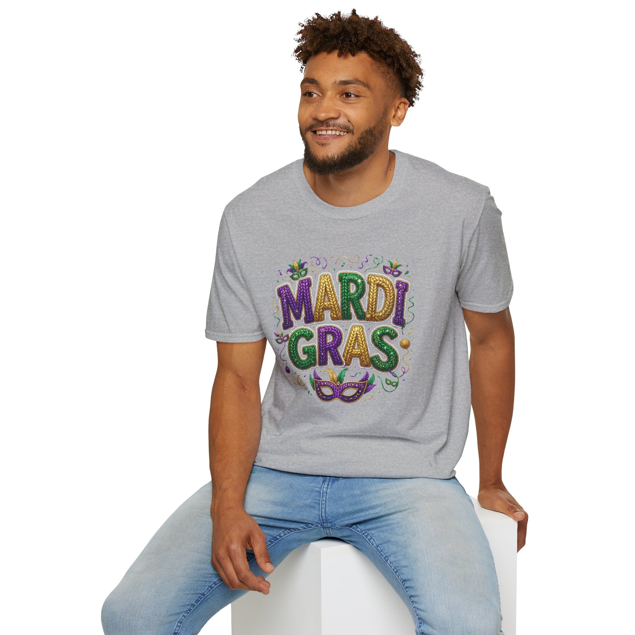 Braided Mardi Gras- Unisex Softstyle T-Shirt