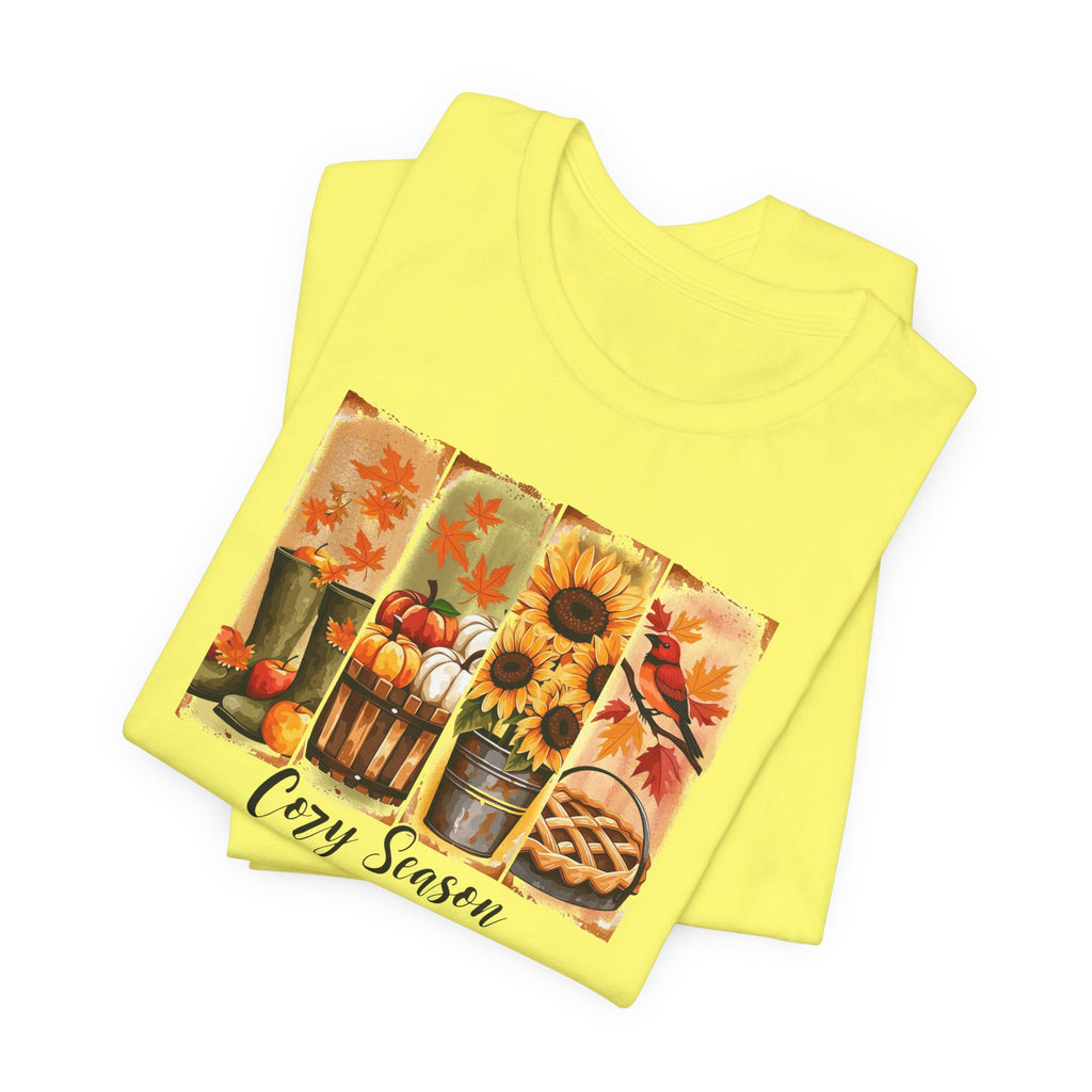 Cozy Season Fall Tee — Sunflower Pumpkin Autumn Graphic Shirt