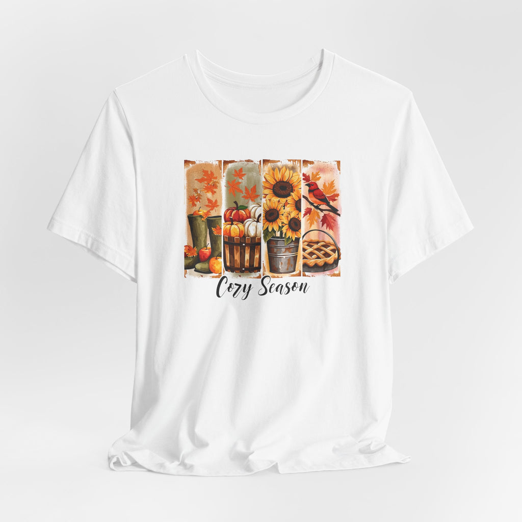 Cozy Season Fall Tee — Sunflower Pumpkin Autumn Graphic Shirt