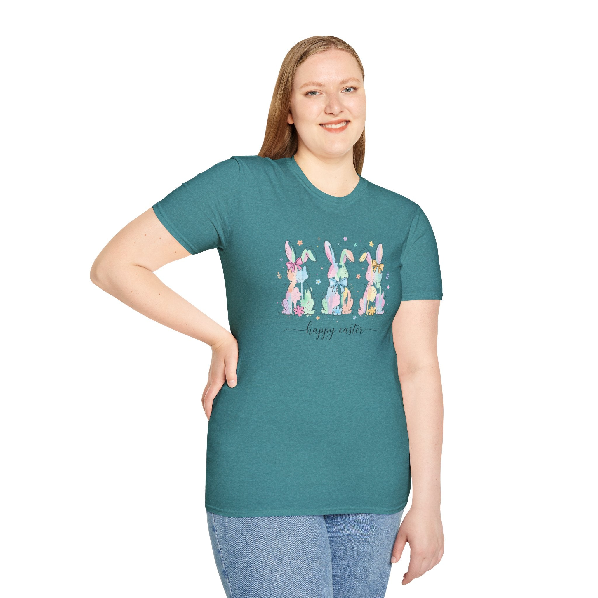 Spring Color Bunny- Unisex Softstyle T-Shirt