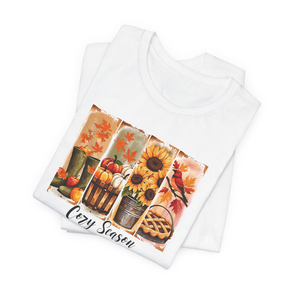 Cozy Season Fall Tee — Sunflower Pumpkin Autumn Graphic Shirt