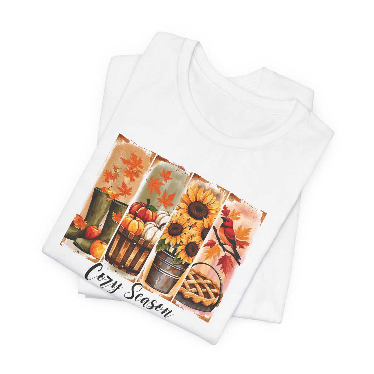 Cozy Season Fall Tee — Sunflower Pumpkin Autumn Graphic Shirt