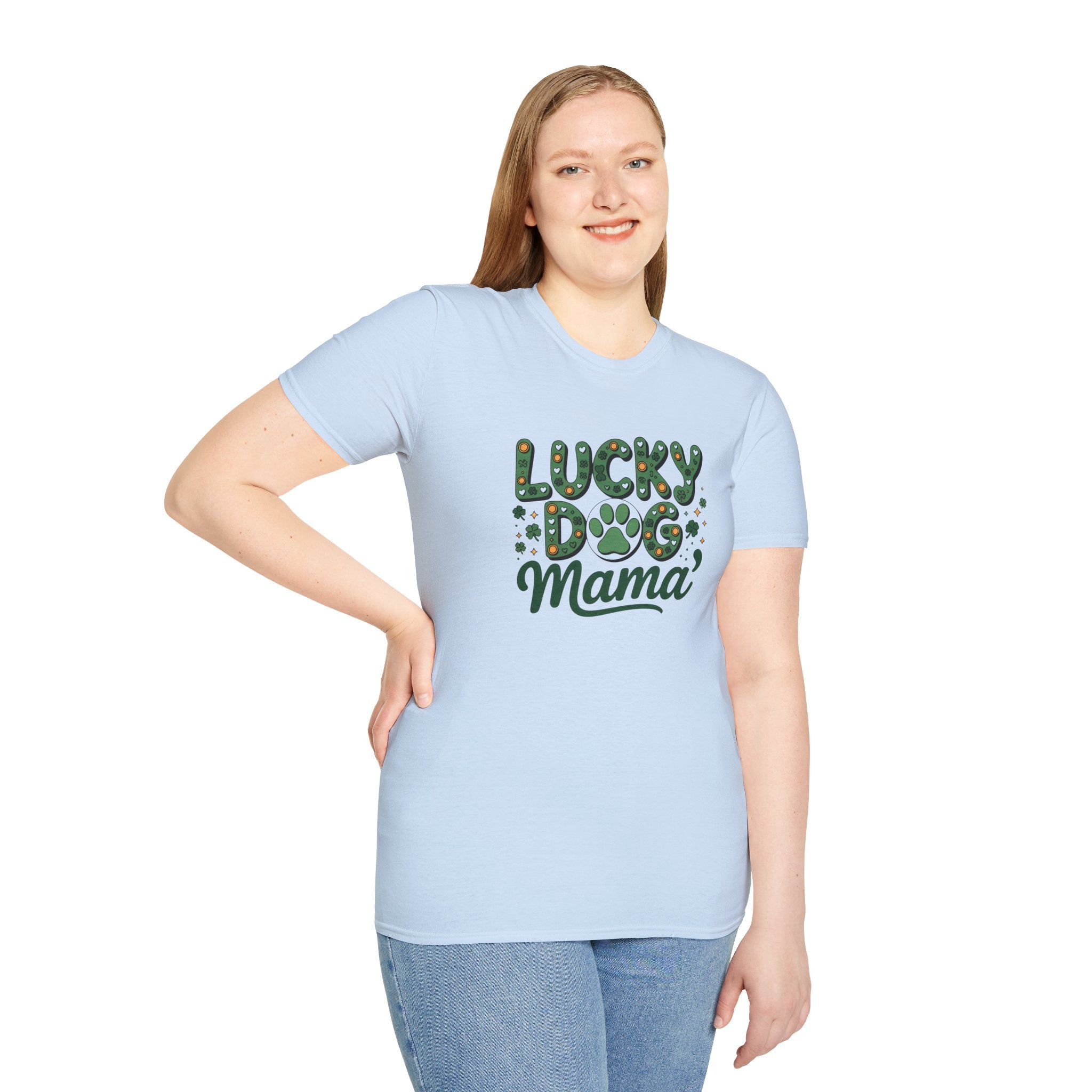 Lucky Dog Mama- Unisex Softstyle T-Shirt