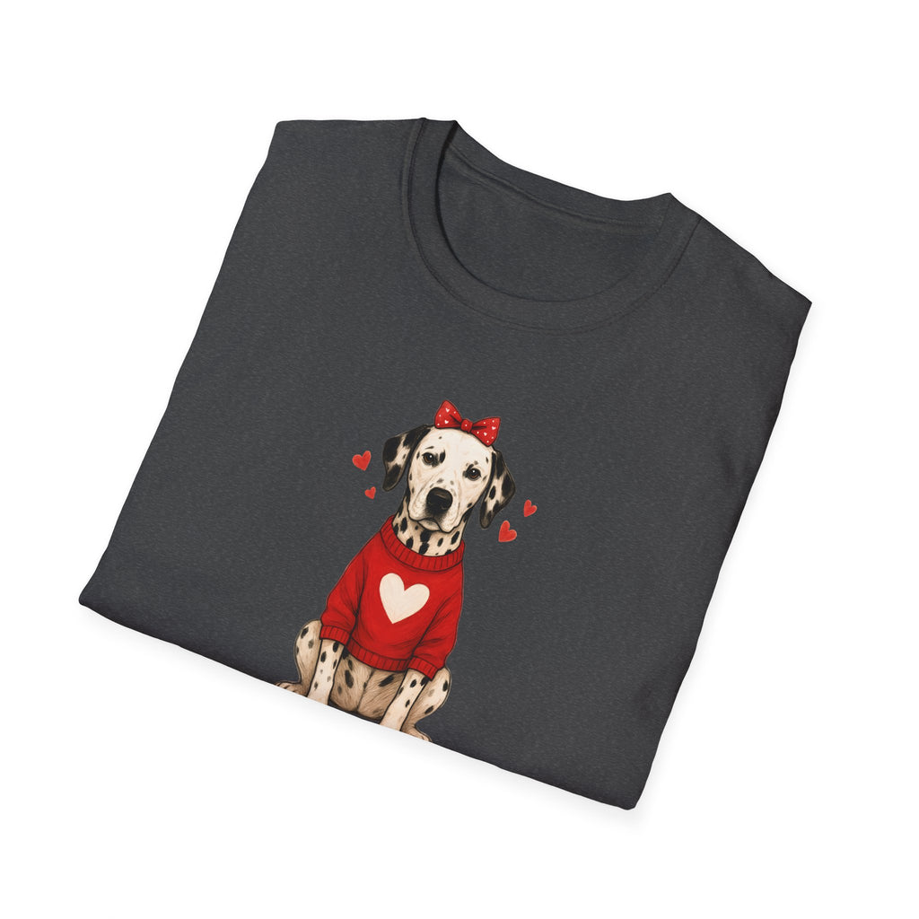 Dalmatian Head bow- Unisex Softstyle T-Shirt