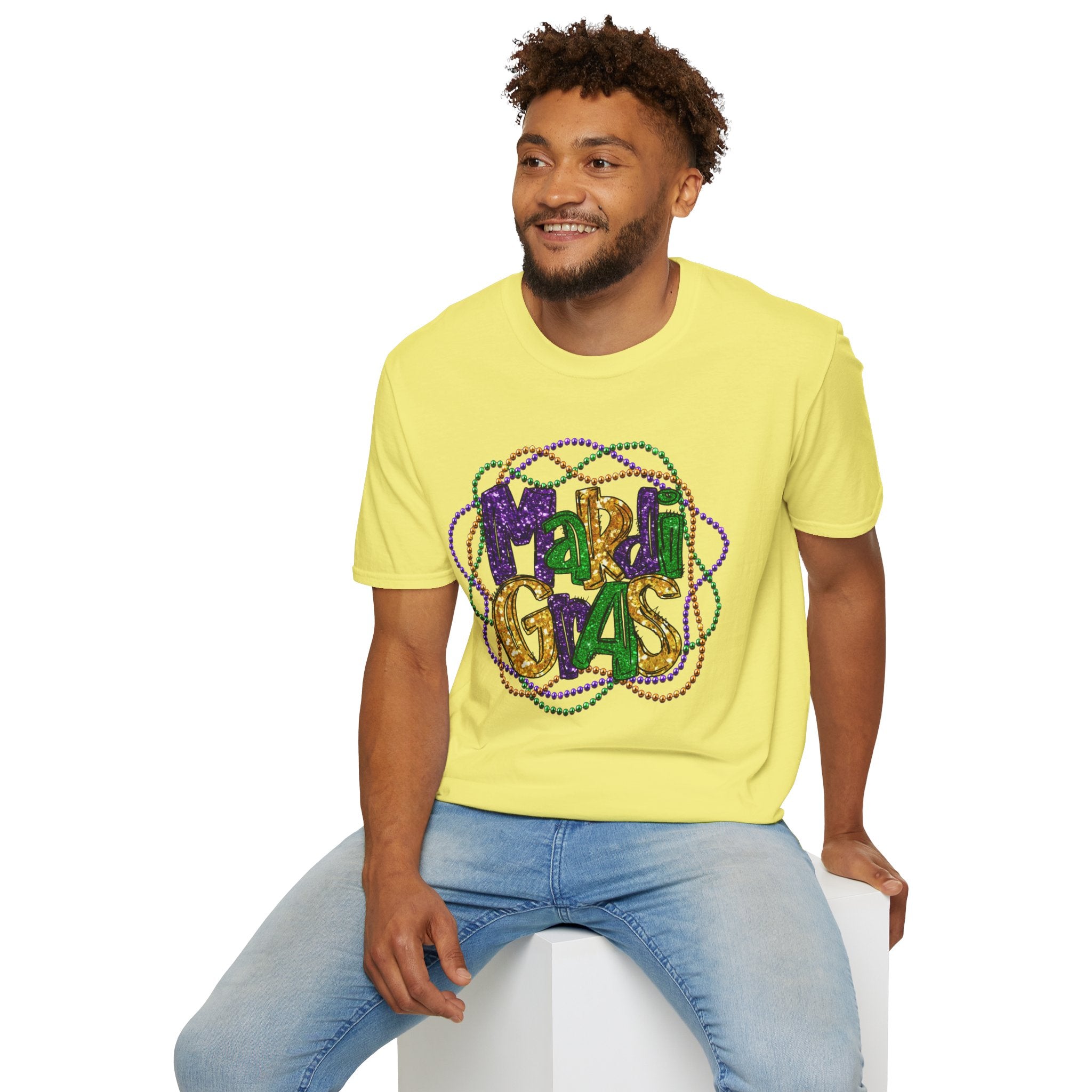 Mardi Gras Beads- Unisex Softstyle T-Shirt