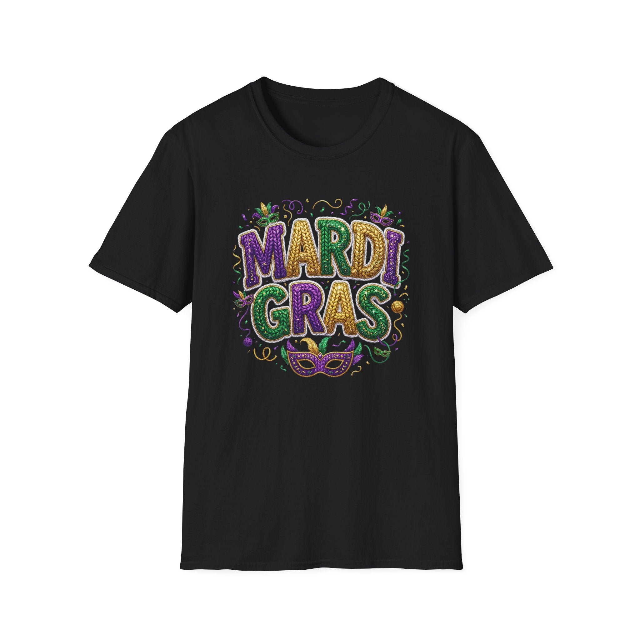 Braided Mardi Gras- Unisex Softstyle T-Shirt