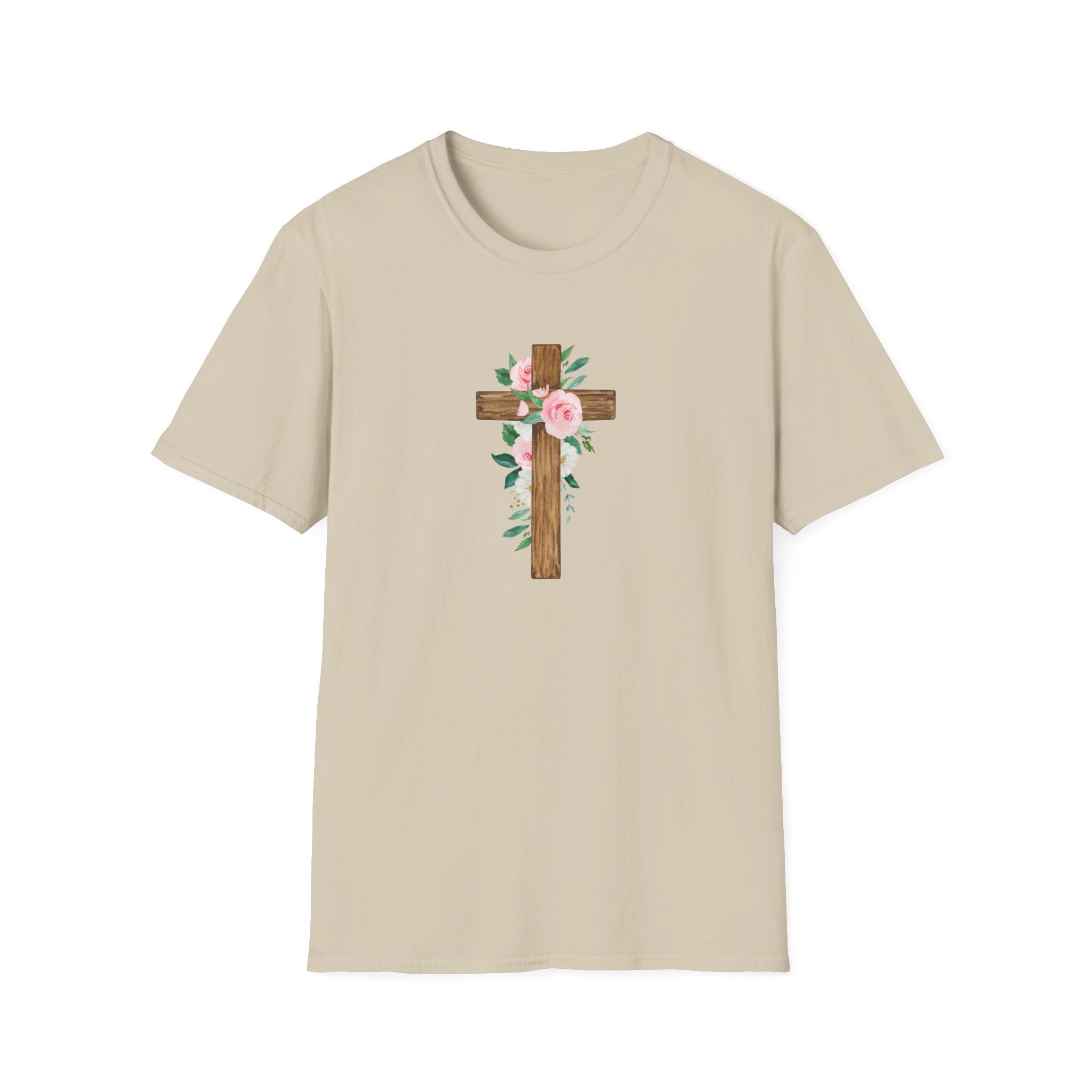 Floral Cross T-Shirt — Cross with Pretty Flowers