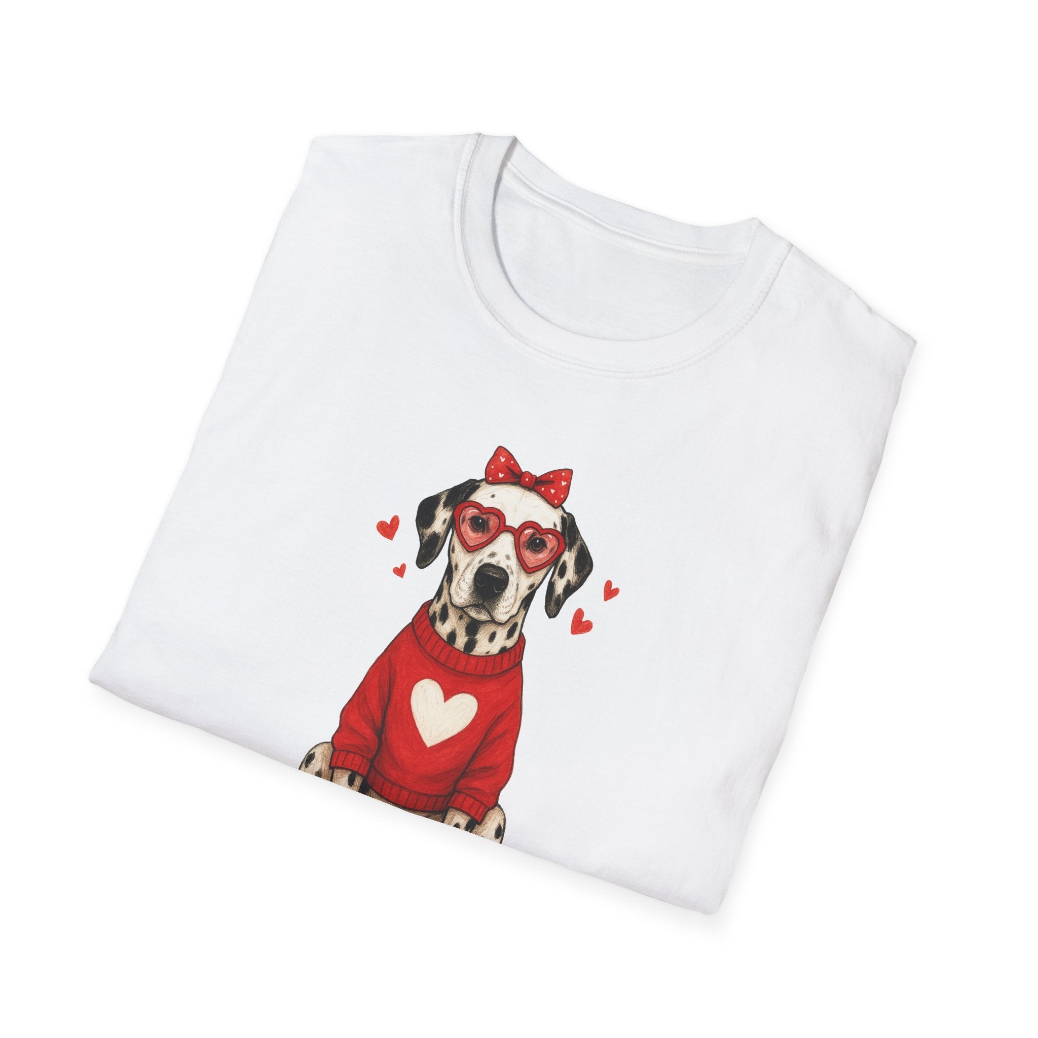 Dalmatian With Glasses- Unisex Softstyle T-Shirt