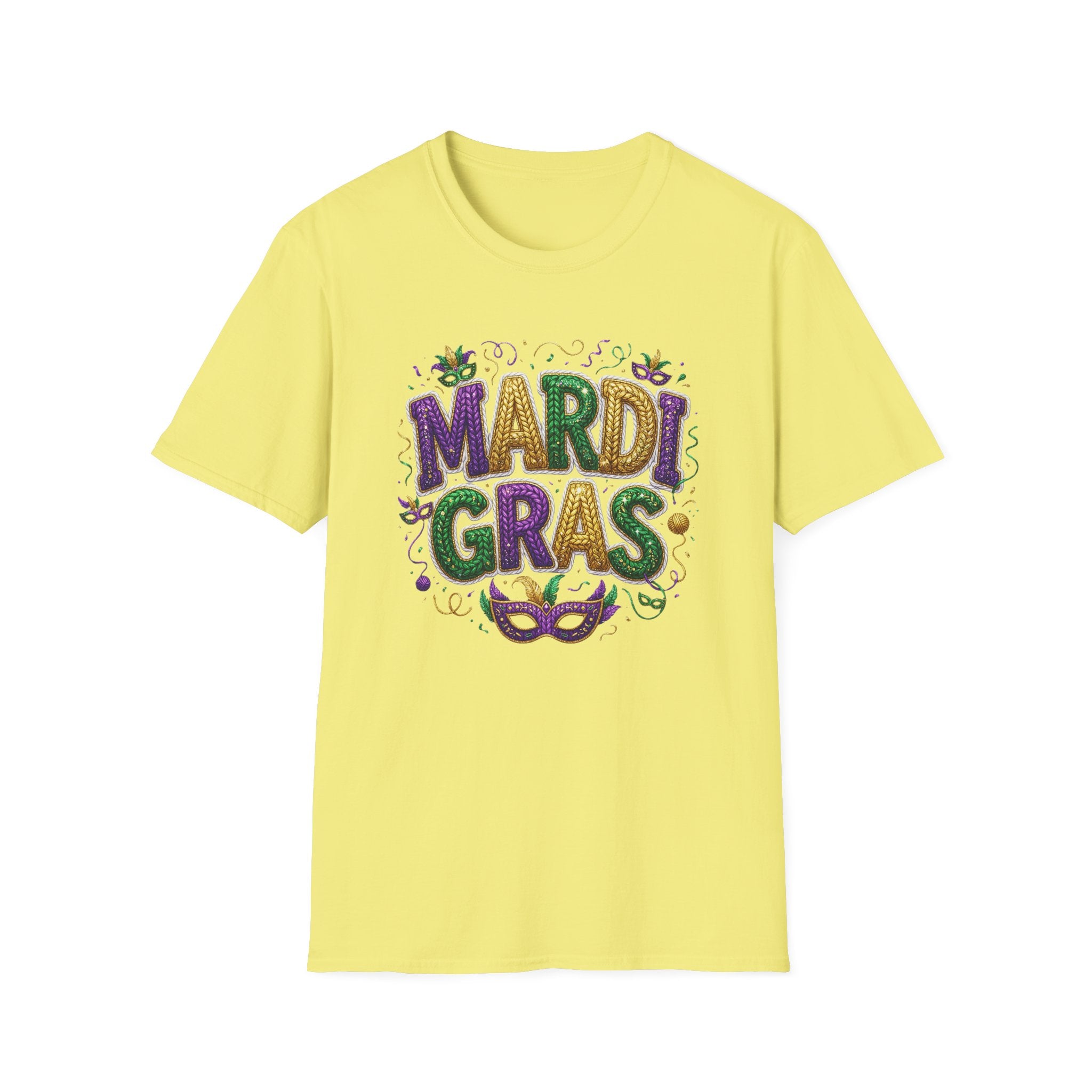 Braided Mardi Gras- Unisex Softstyle T-Shirt