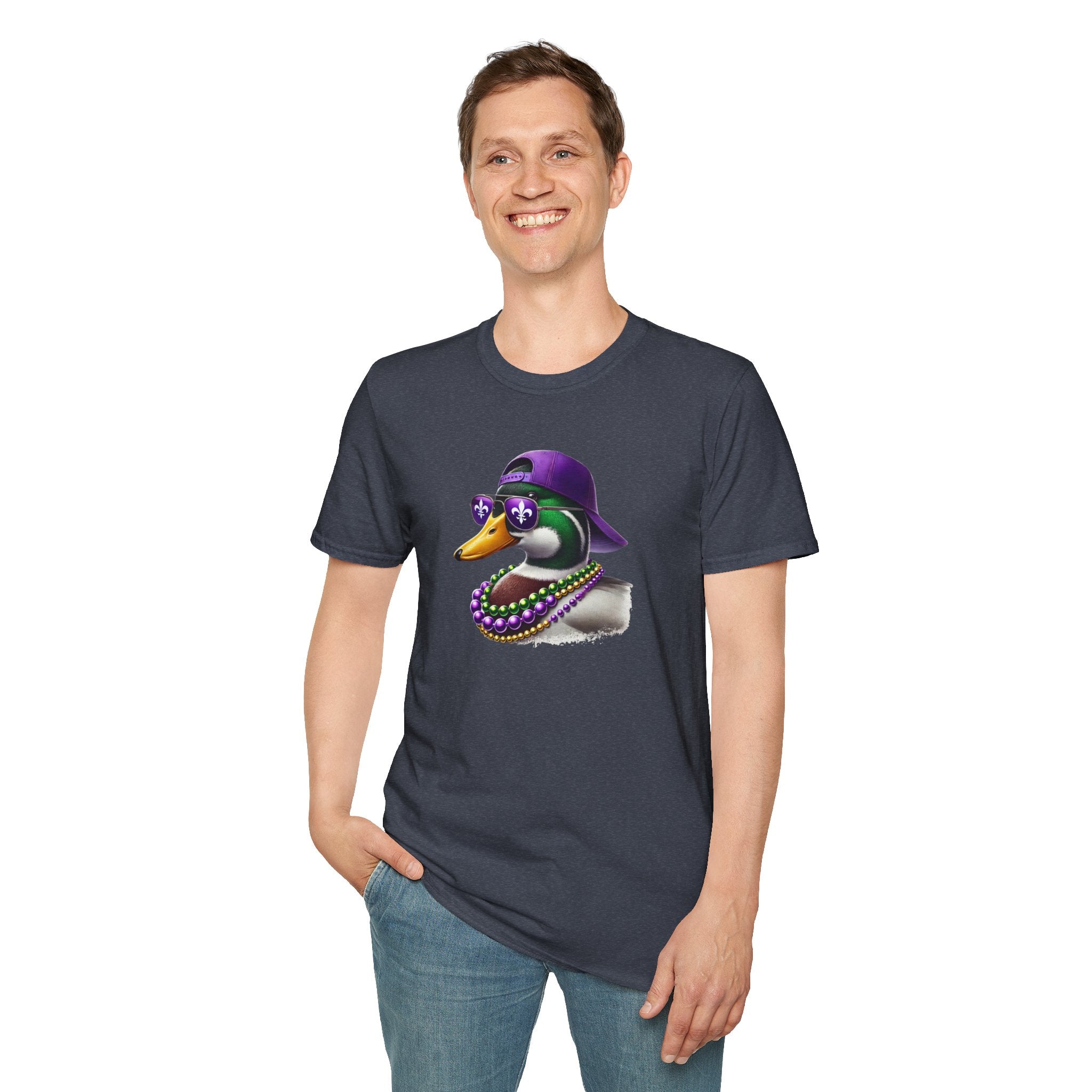 Ducking Mardi Gras- Unisex Softstyle T-Shirt