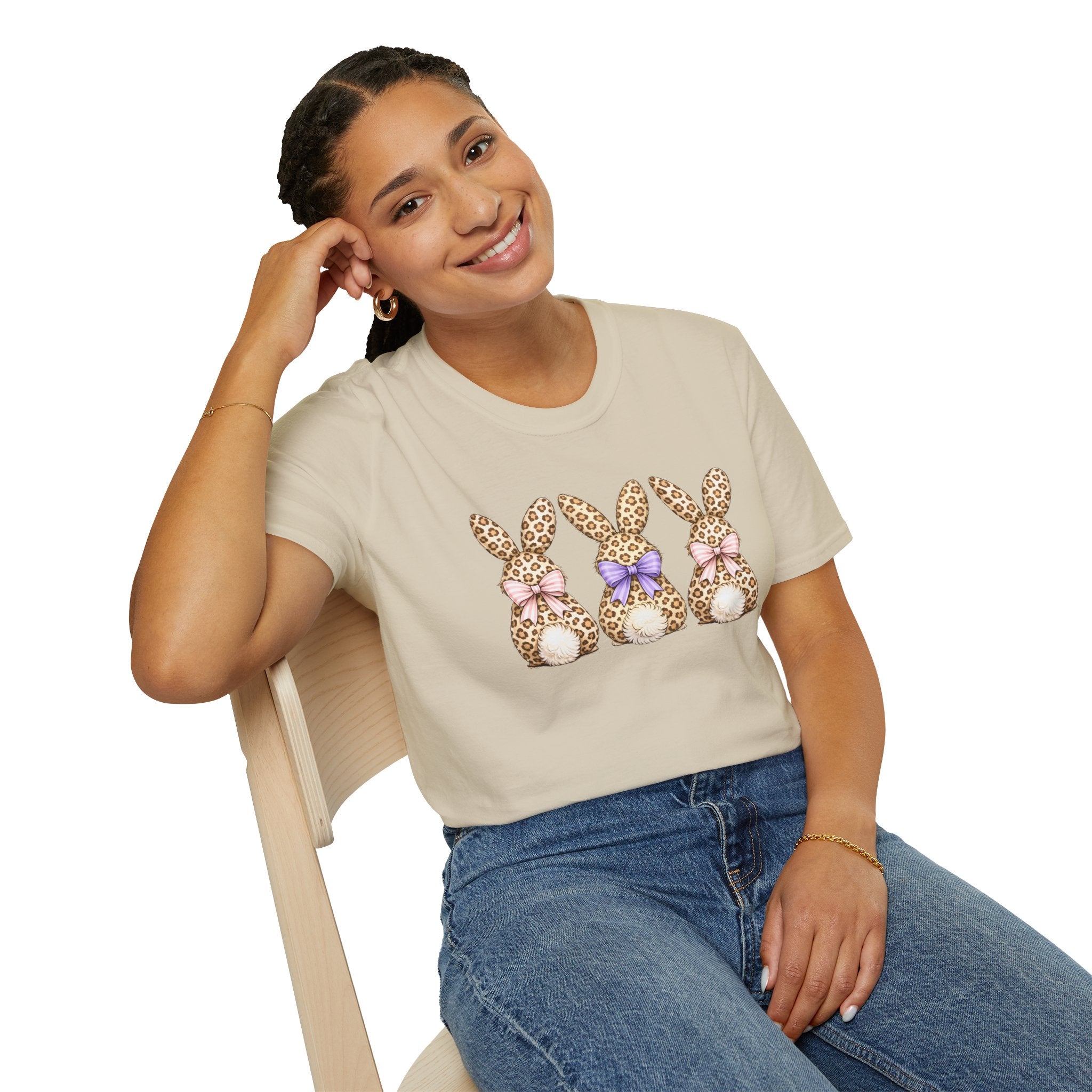 Leopard Easter Bunnies- Unisex Softstyle T-Shirt