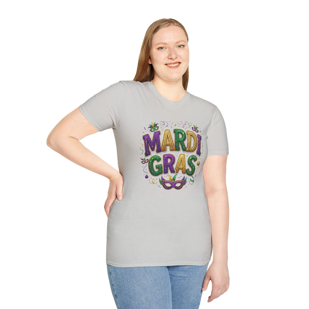 Braided Mardi Gras- Unisex Softstyle T-Shirt