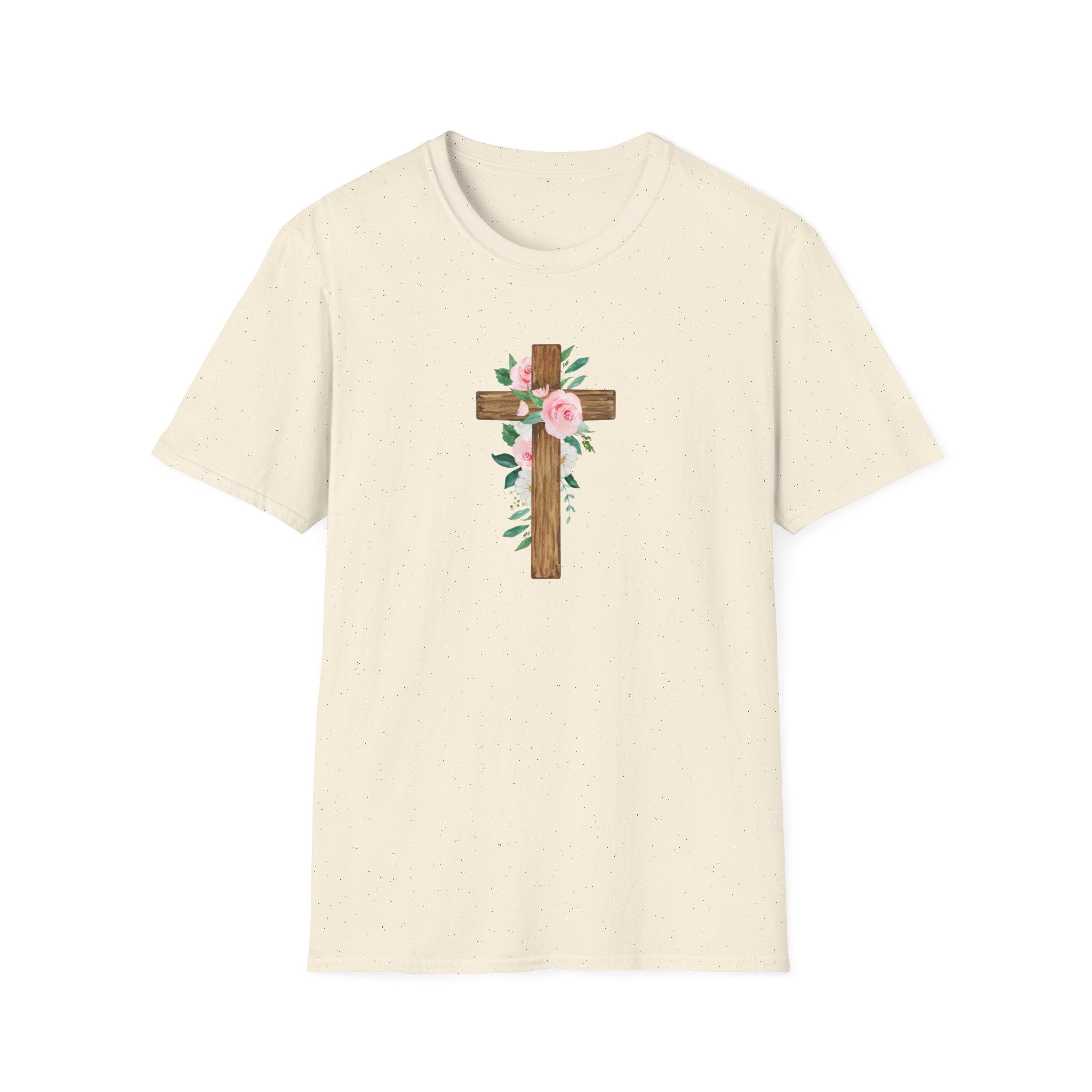 Floral Cross T-Shirt — Cross with Pretty Flowers