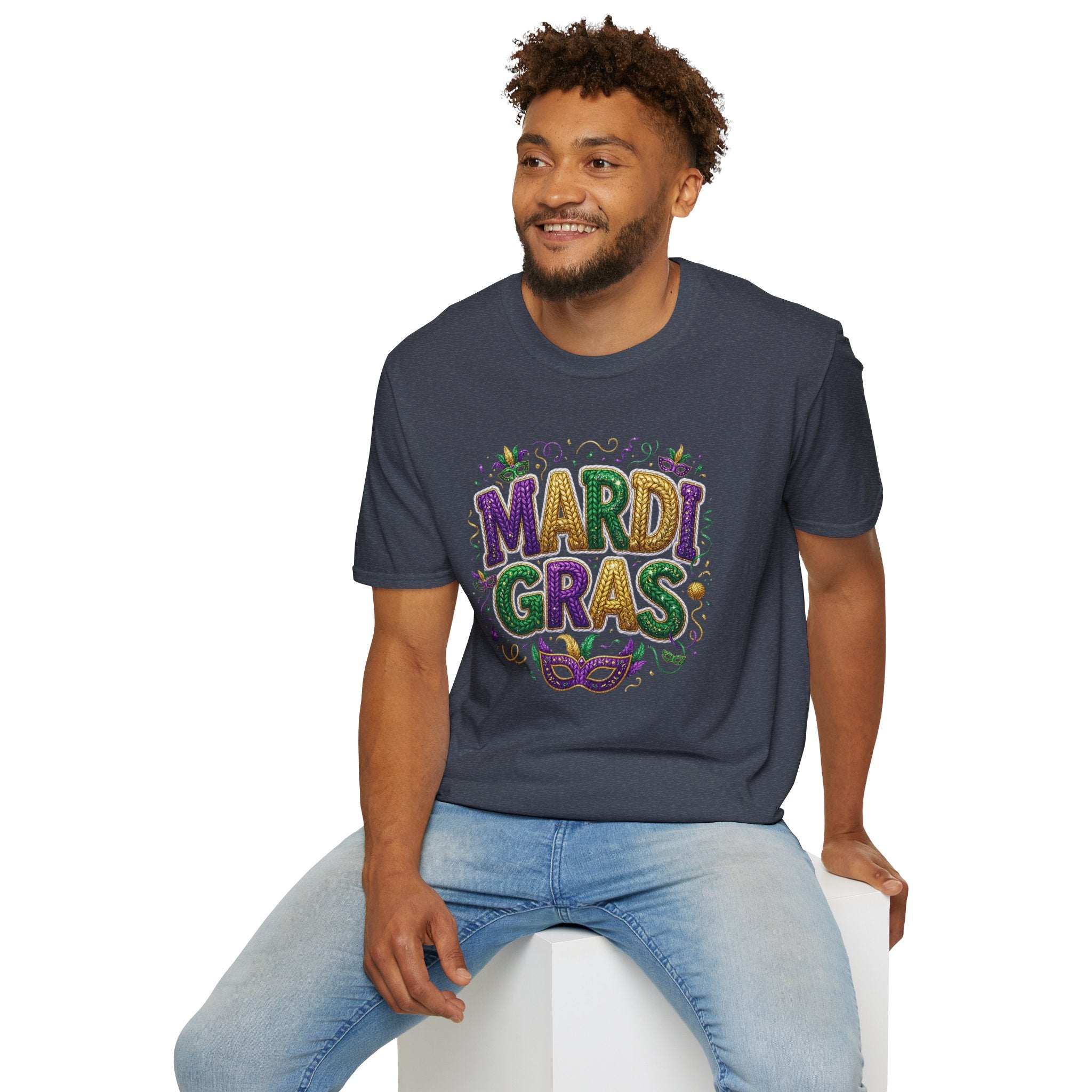 Braided Mardi Gras- Unisex Softstyle T-Shirt