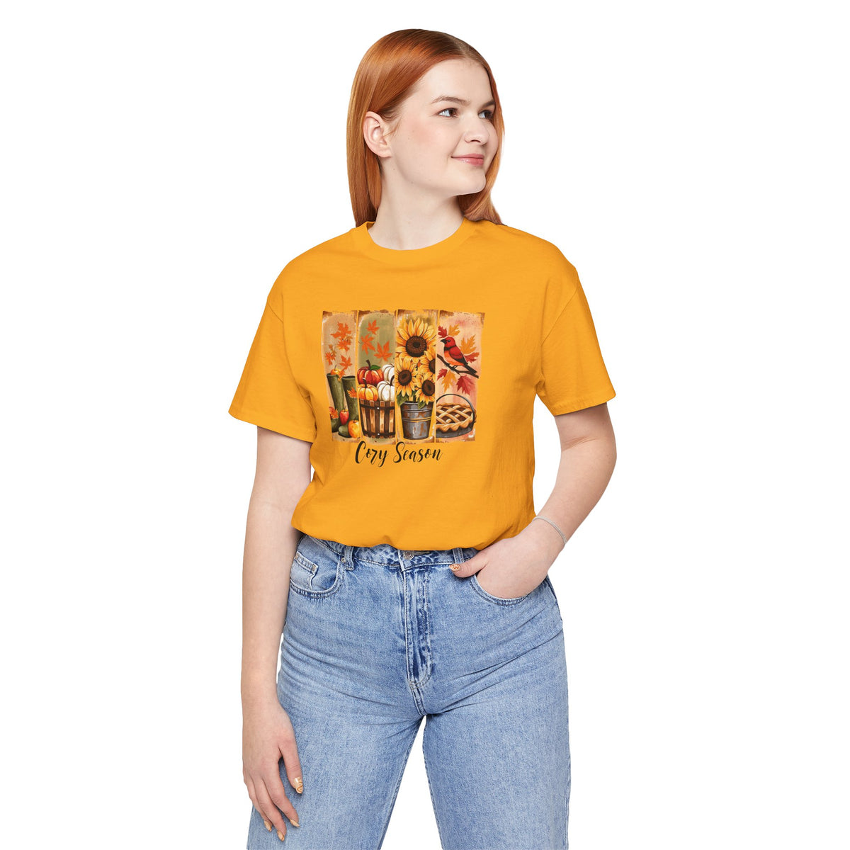 Cozy Season Fall Tee — Sunflower Pumpkin Autumn Graphic Shirt