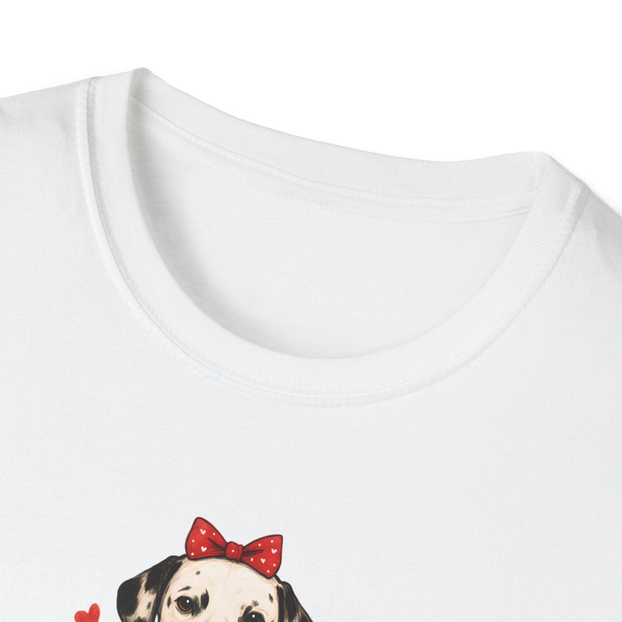 Dalmatian Head bow- Unisex Softstyle T-Shirt