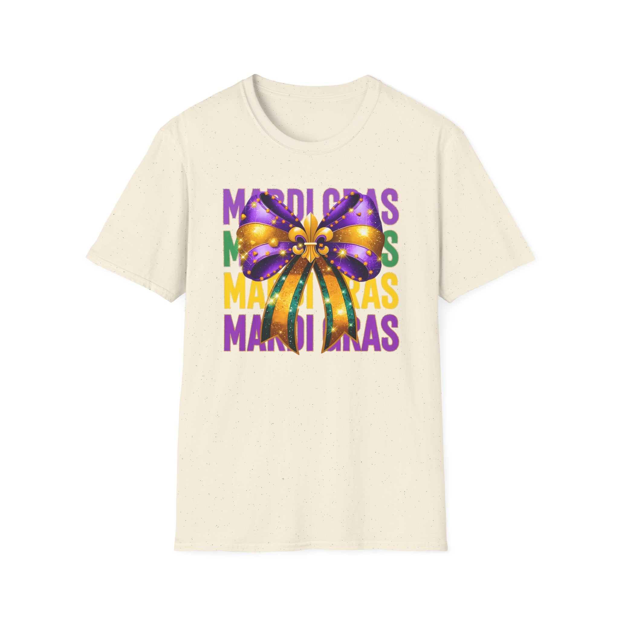 Mardi Gras Bow- Unisex Softstyle T-Shirt