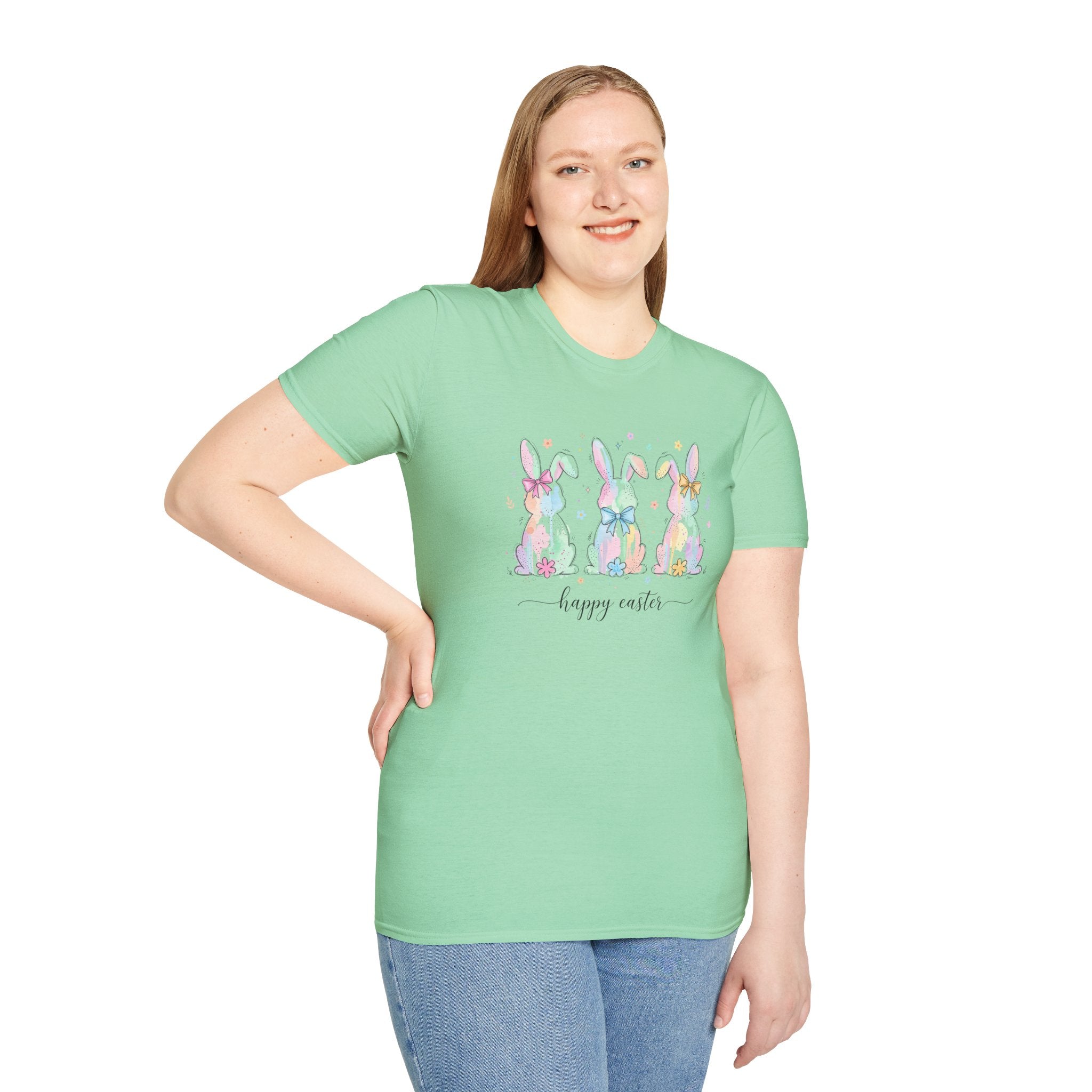 Spring Color Bunny- Unisex Softstyle T-Shirt