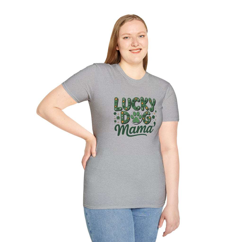 Lucky Dog Mama- Unisex Softstyle T-Shirt