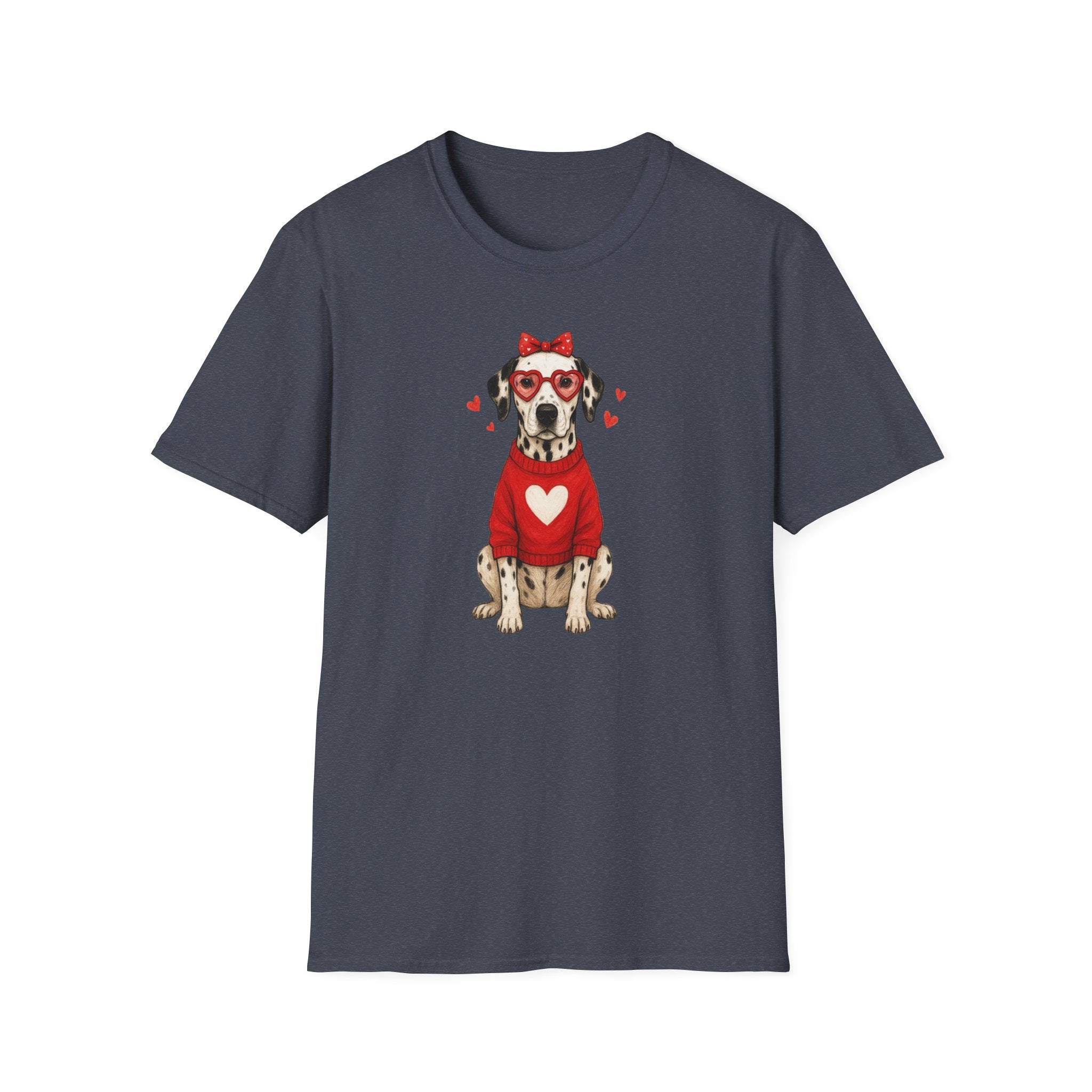 Dalmatian With Glasses- Unisex Softstyle T-Shirt