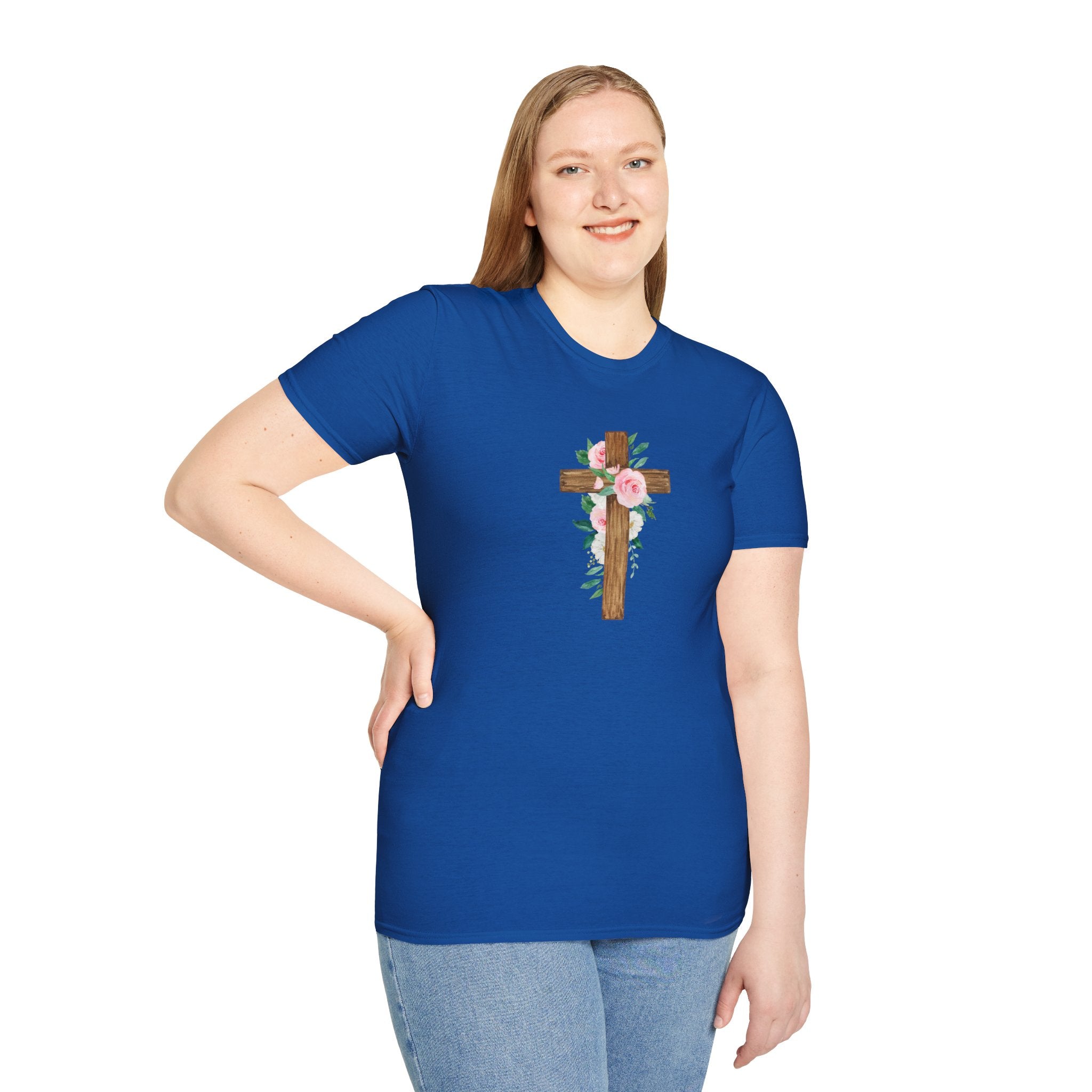 Floral Cross T-Shirt — Cross with Pretty Flowers