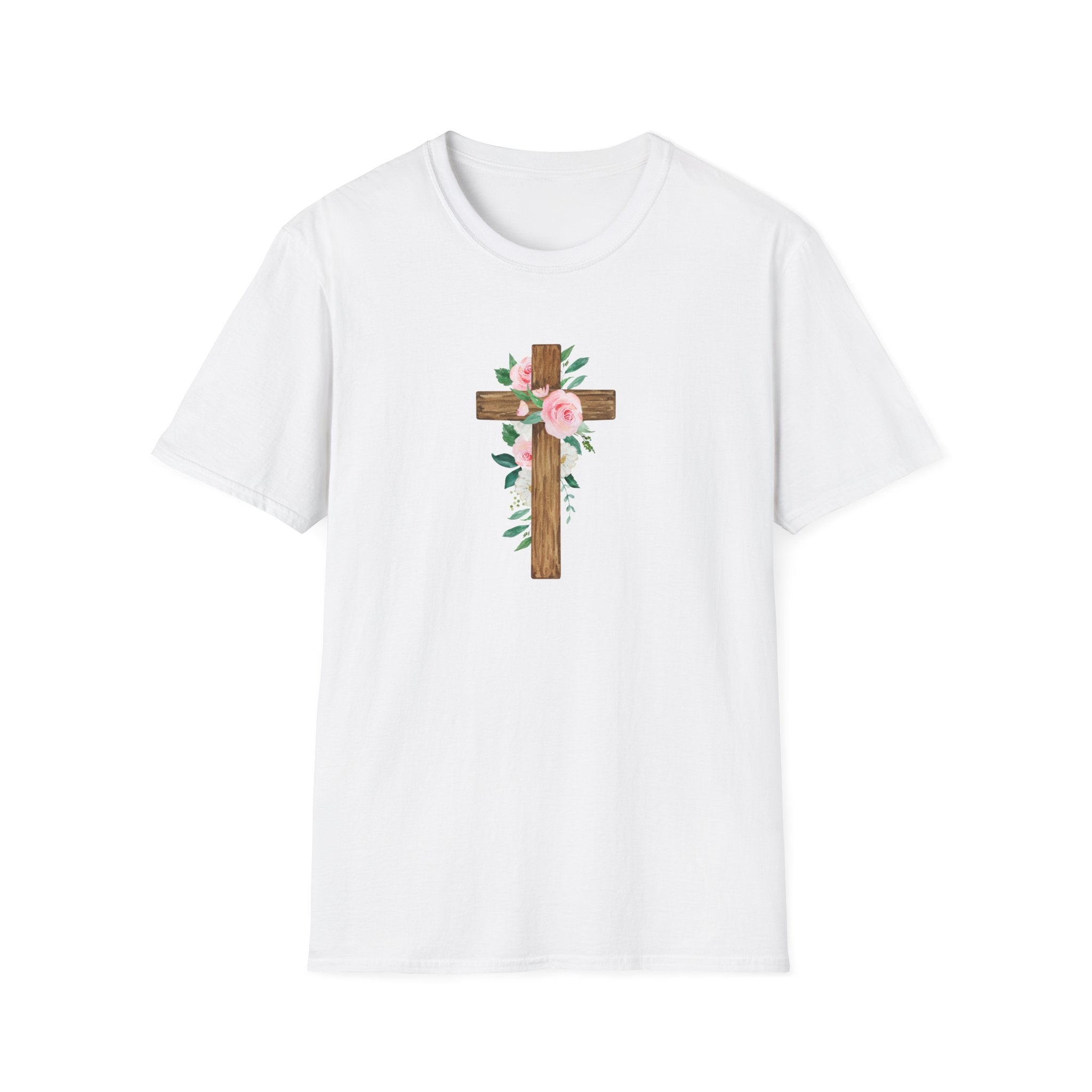 Floral Cross T-Shirt — Cross with Pretty Flowers