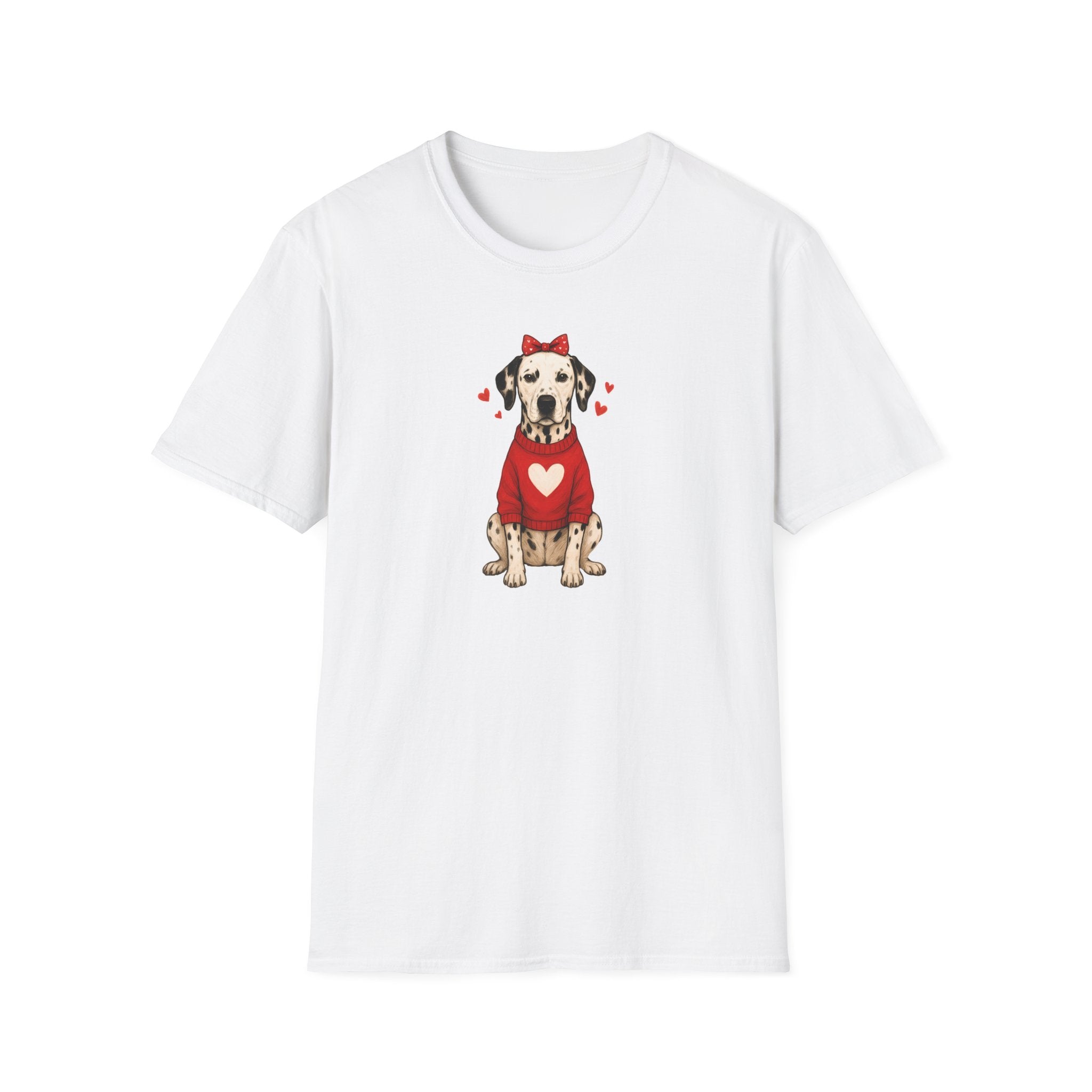 Dalmatian Head bow- Unisex Softstyle T-Shirt