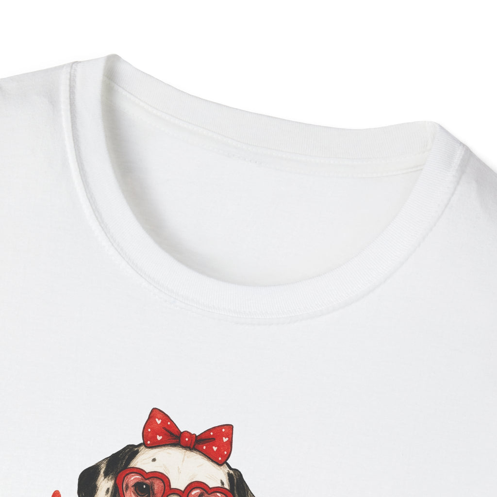 Dalmatian With Glasses- Unisex Softstyle T-Shirt