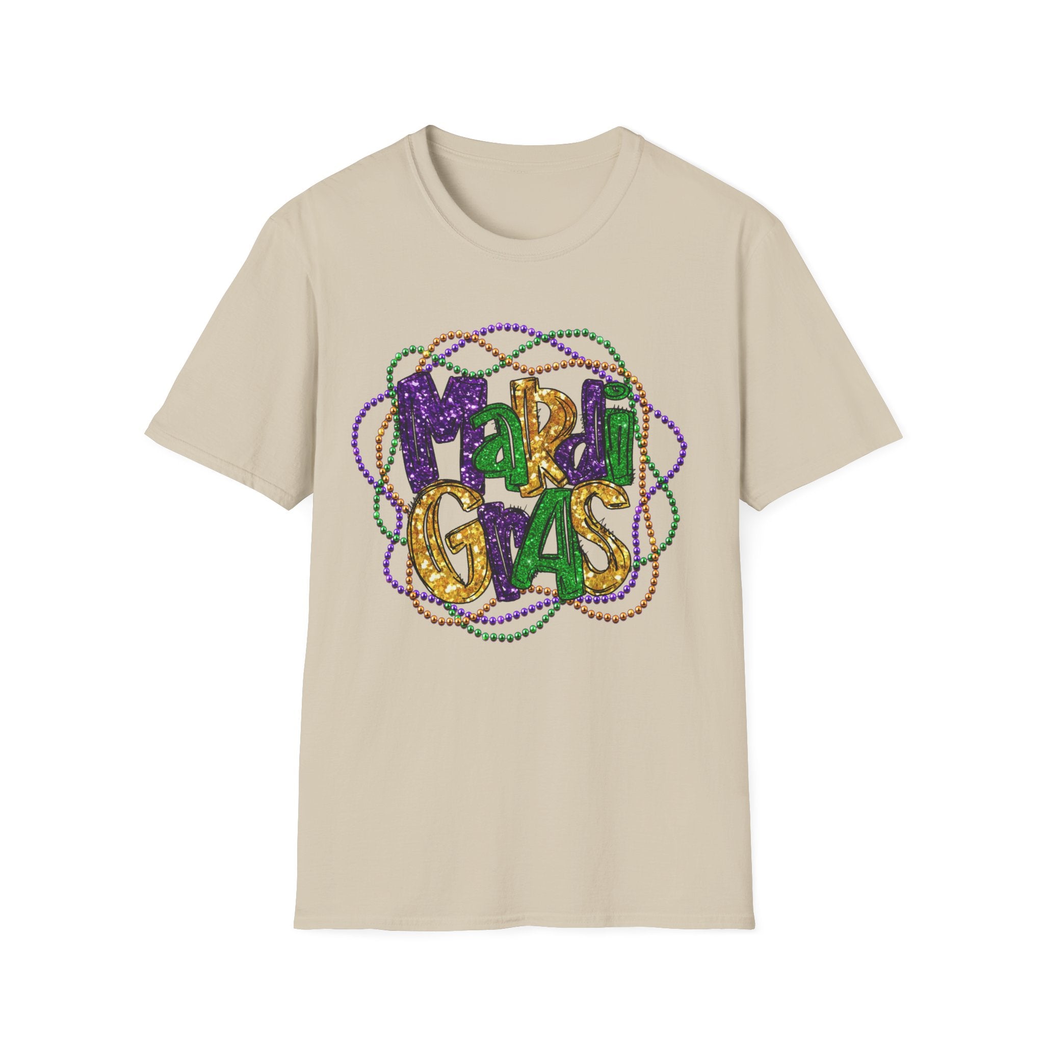 Mardi Gras Beads- Unisex Softstyle T-Shirt