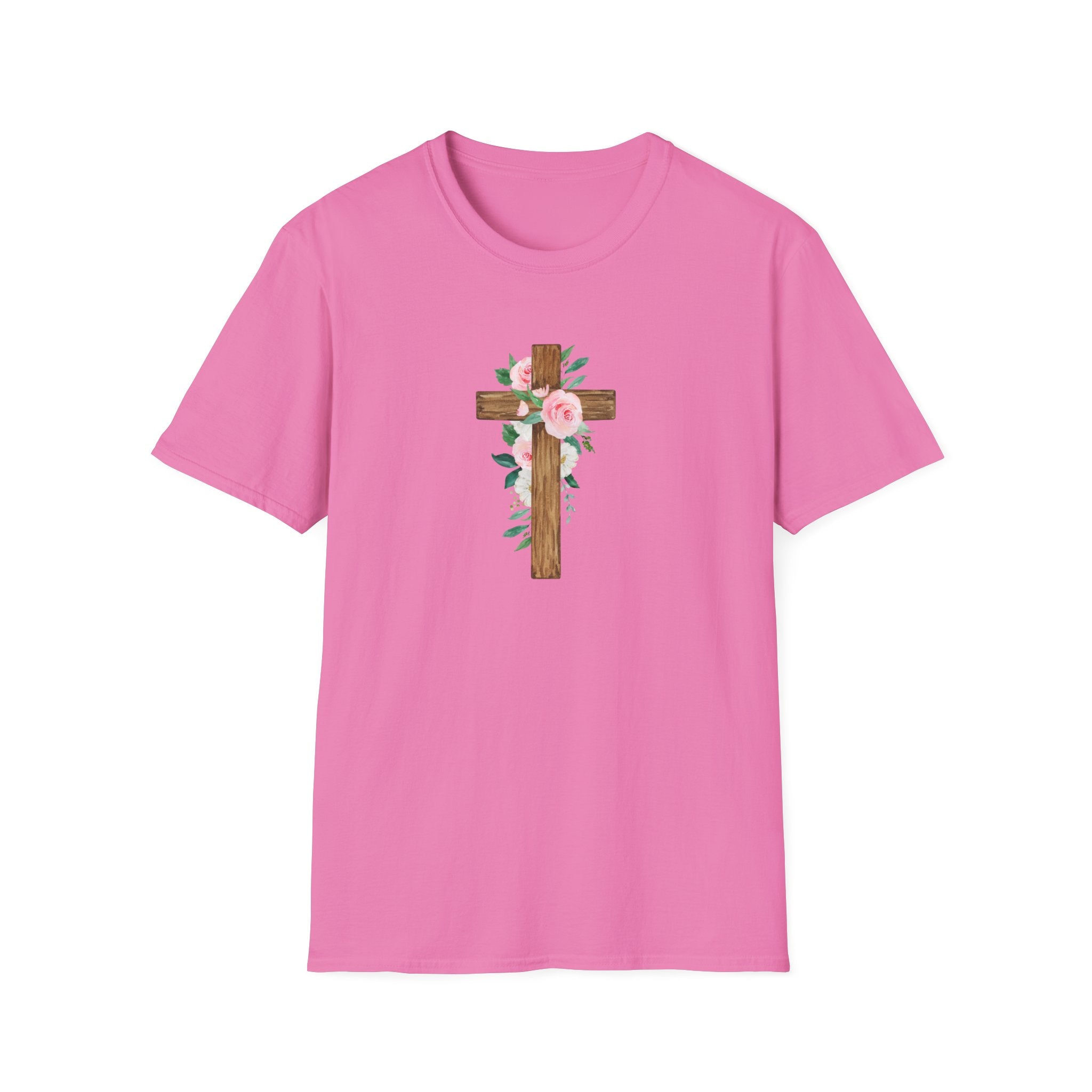 Floral Cross T-Shirt — Cross with Pretty Flowers
