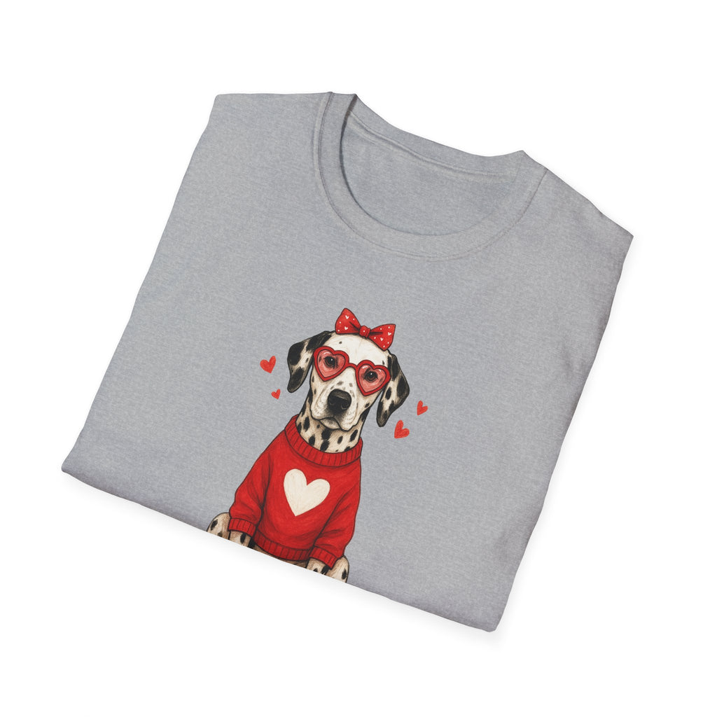 Dalmatian With Glasses- Unisex Softstyle T-Shirt
