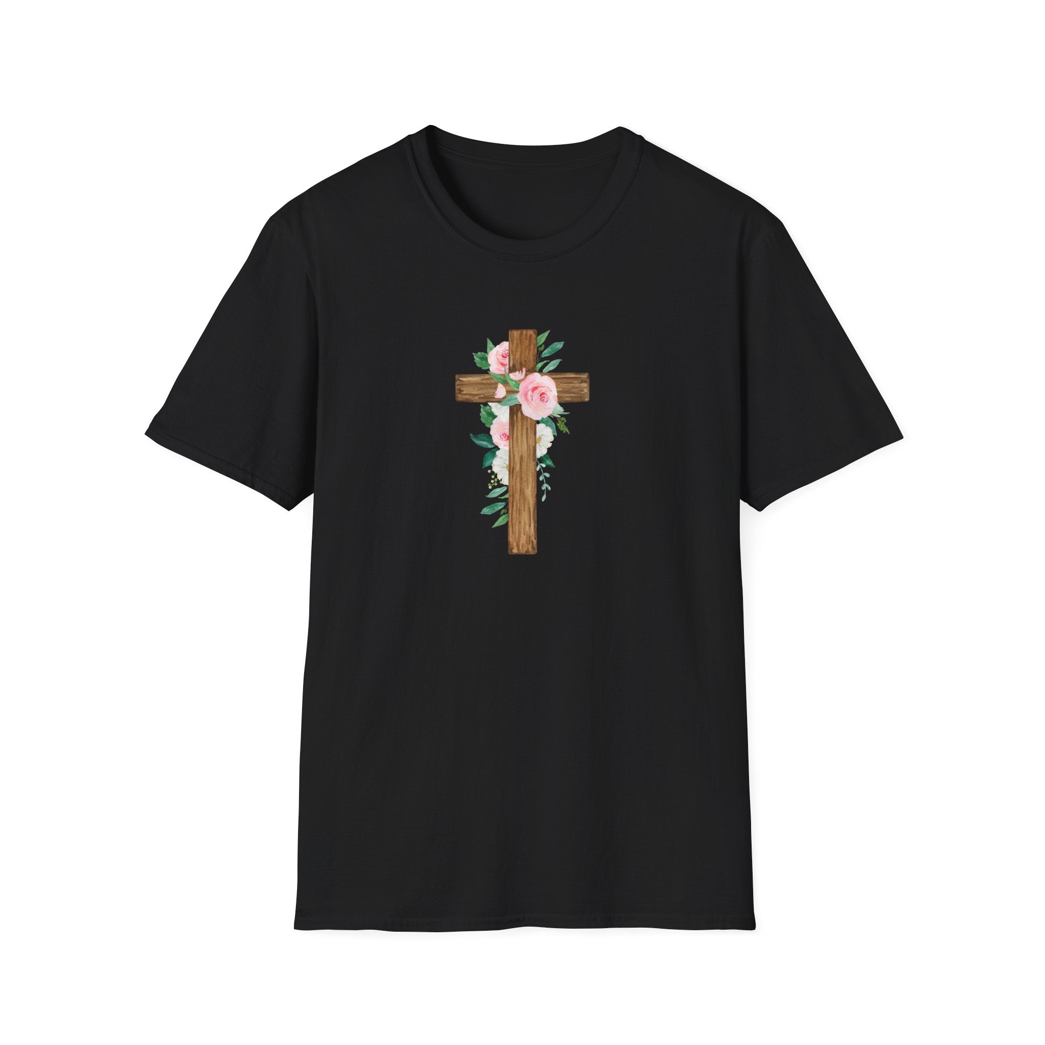 Floral Cross T-Shirt — Cross with Pretty Flowers