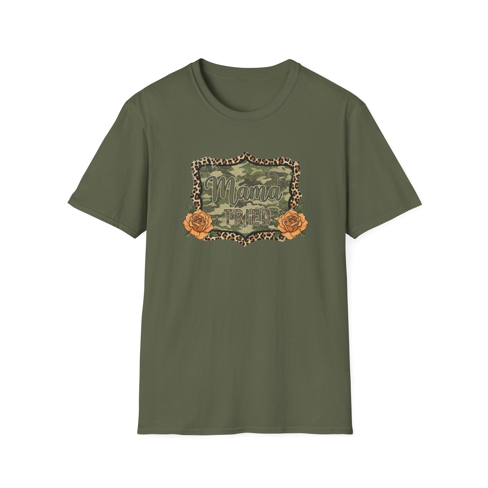 Mama Tried Camo- Unisex Softstyle T-Shirt